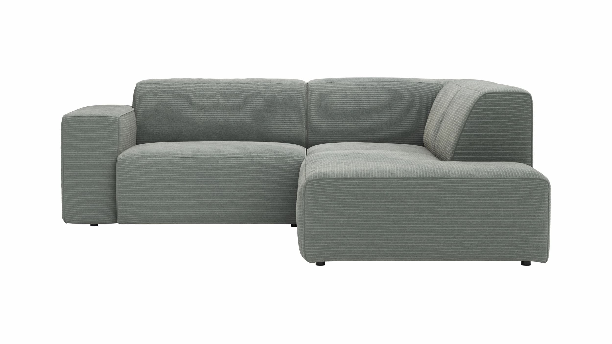 Ecksofa Elementos - 1,5-Sitzer links mit Ecke rechts, Stoff, Grau