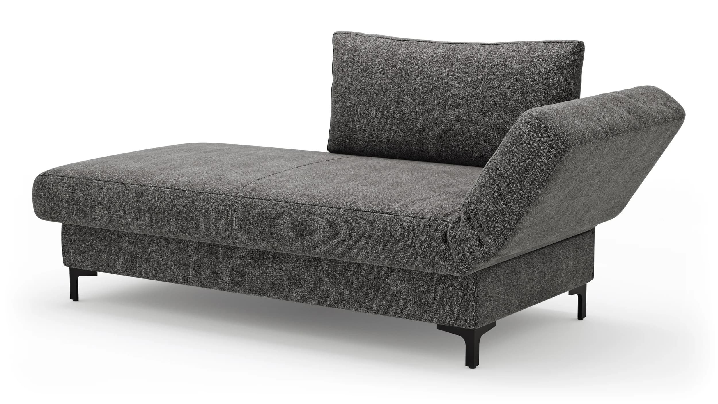 Schlafsofa Verano - Ausrichtung rechts inkl. Schlaffunktion und Bettkasten, Stoff, Dunkelgrau