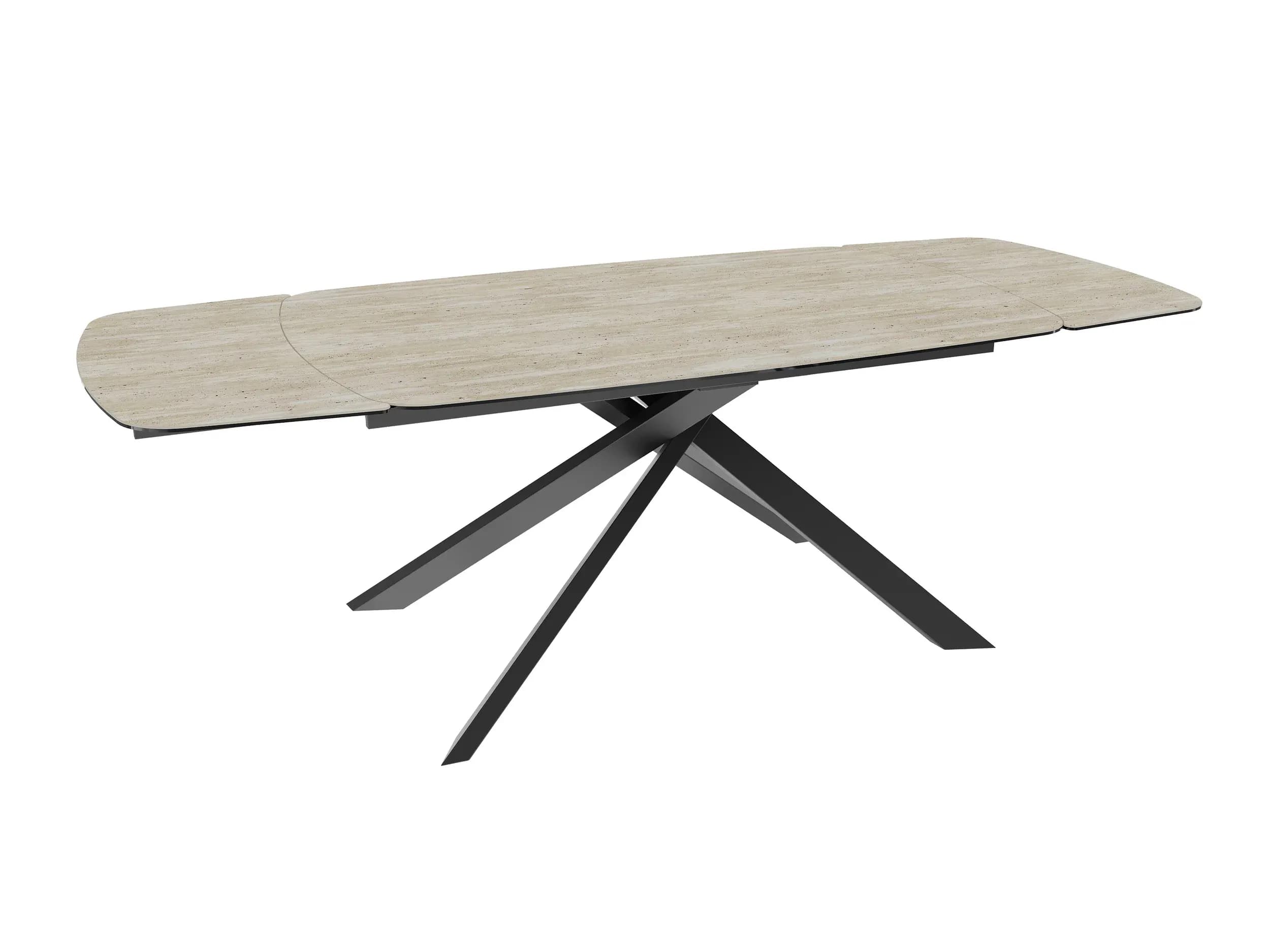 Esstisch - ausziehbar, LB ca. 160-240x100 cm, Keramik, Travertin