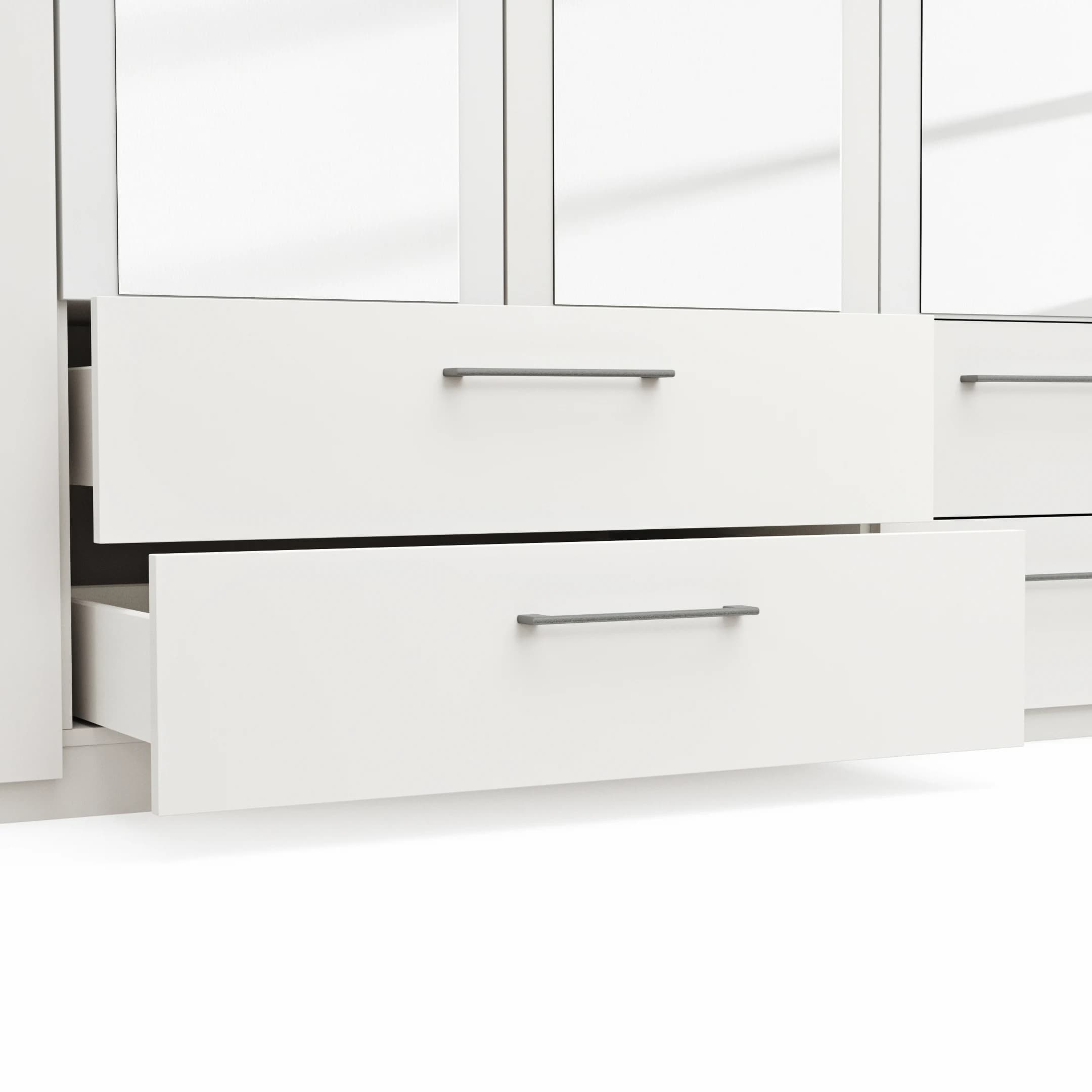 Drehtürenschrank Viana - B. ca. 225 cm, Lack, Weiß
