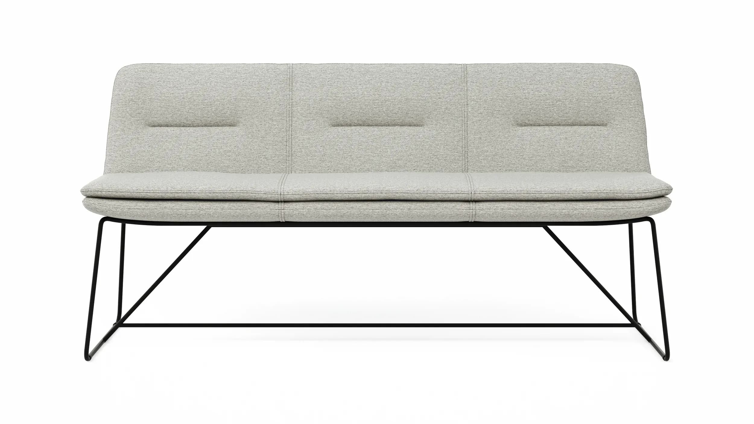 Polsterbank Macano - B ca. 180 cm, Stoff, Hellgrau