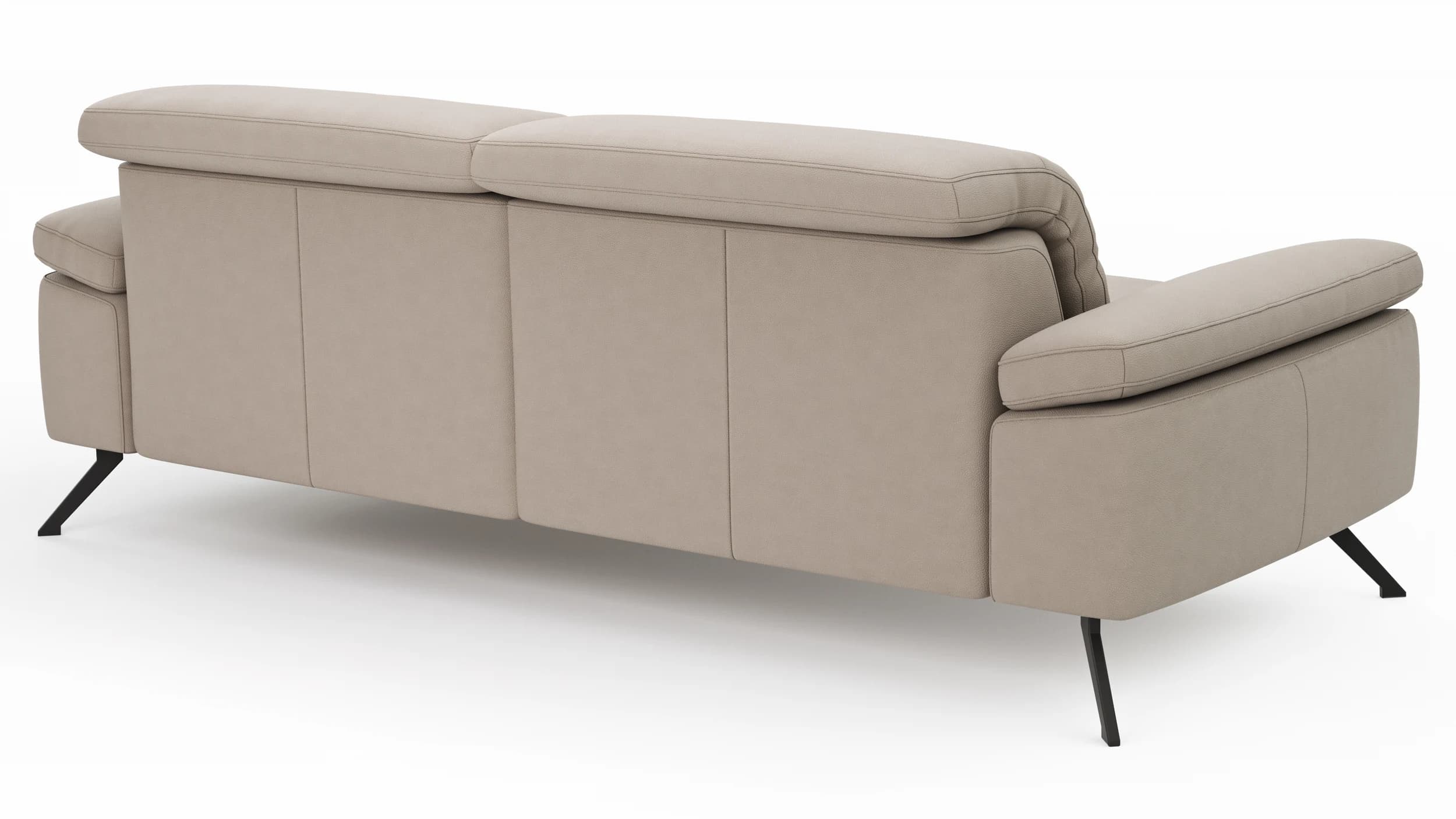 Sofa Rafaela 2.0 - 3-Sitzer inkl. Kopfteil verstellbar, Leder, Champagner