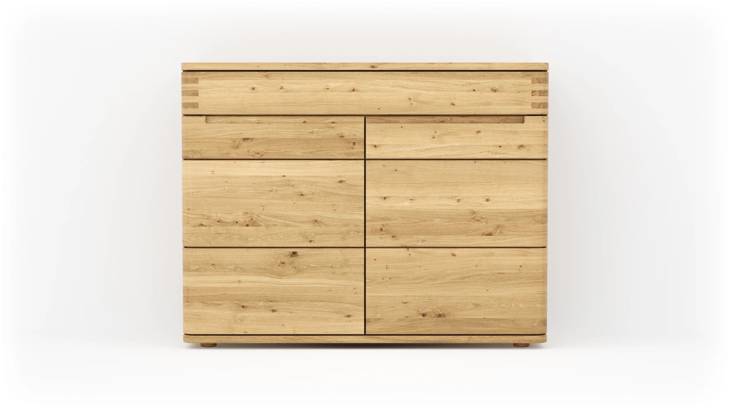Sideboard Cartago Soft - Wildeiche massiv, bianco geölt