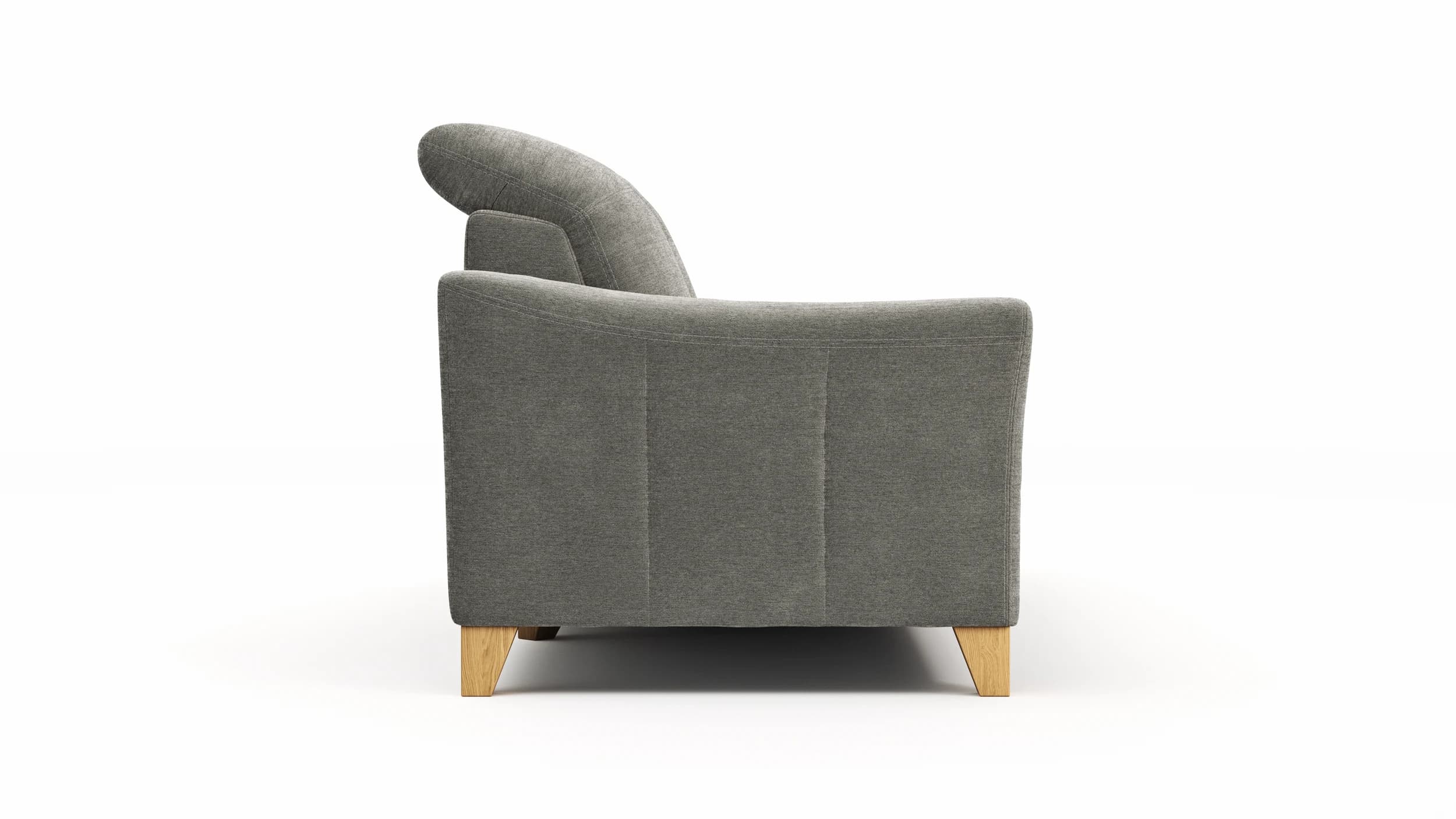 Sofa Canterbury - Recamiere links, inkl. Sitzvorzug (motorisch), Stoff, Silbergrau