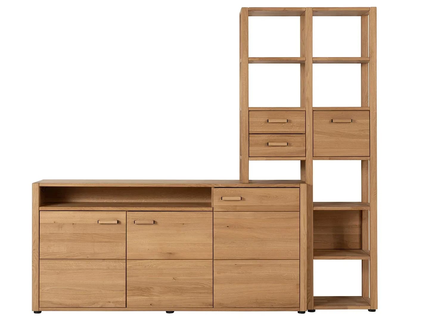 Wohnwand Elara - Eiche massiv, legno geölt