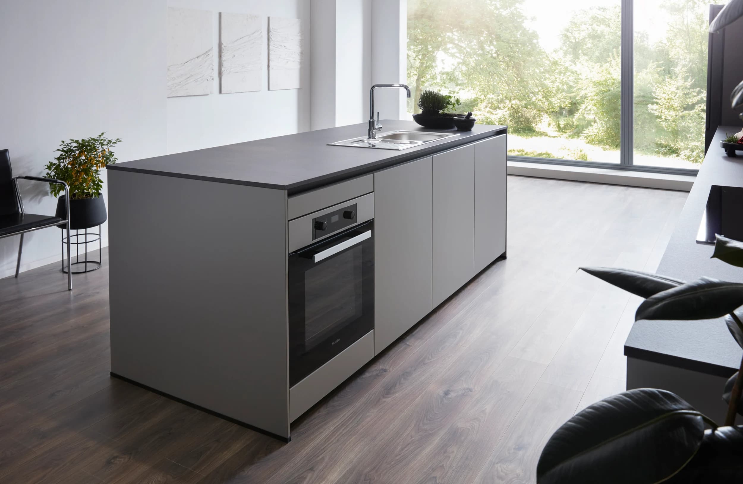 Inselküche 56.210 CO 2 523, Taupe metallic matt