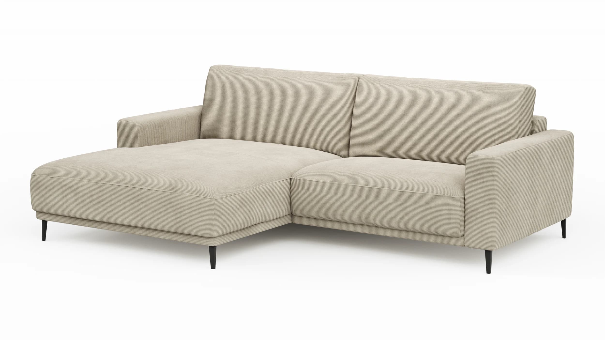 Ecksofa Solero 2.0 - Longchair mit 1,5-Sitzer rechts, Stoff, Sand