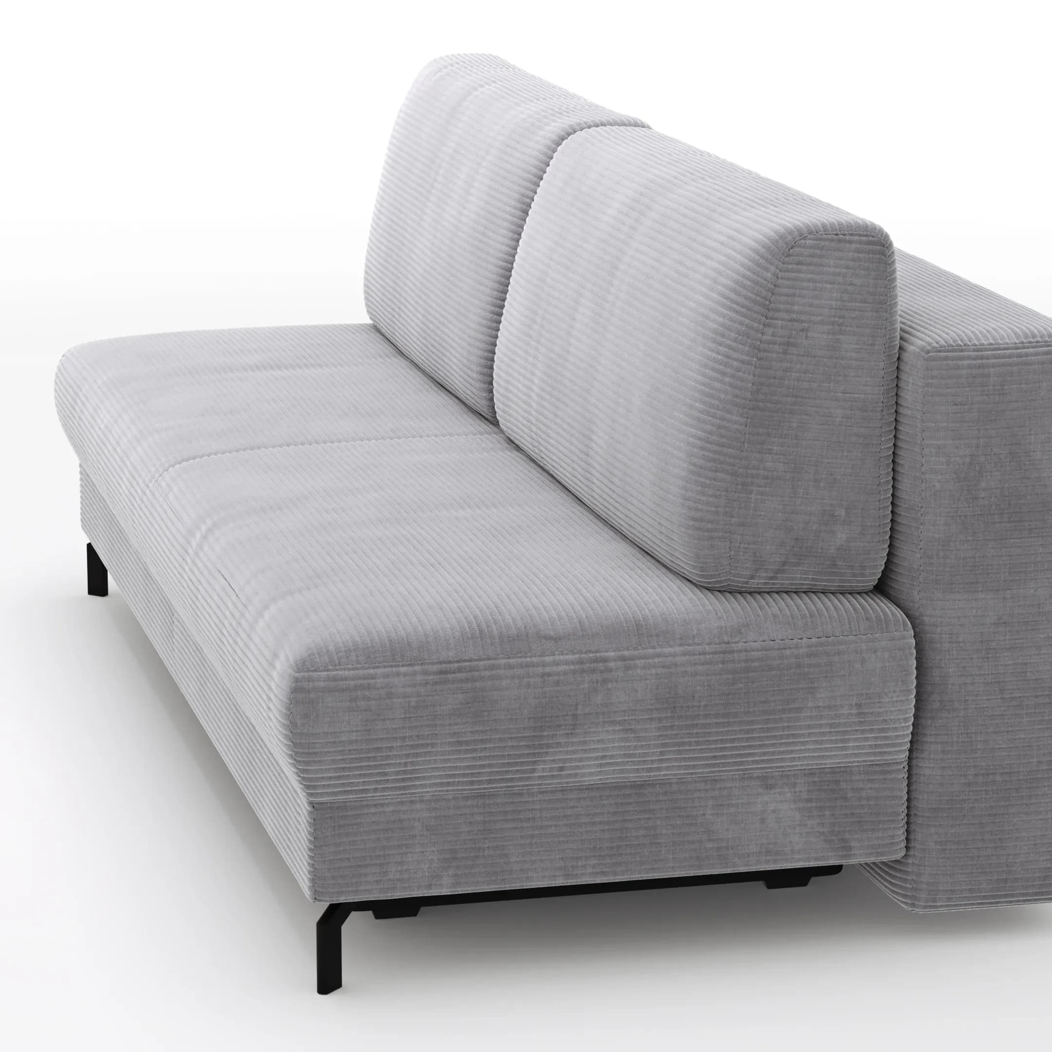 Schlafsofa Salema - 3-Sitzer mit Schlaffunktion (Liegefläche ca. 140x200 cm), Stoff, Hellgrau