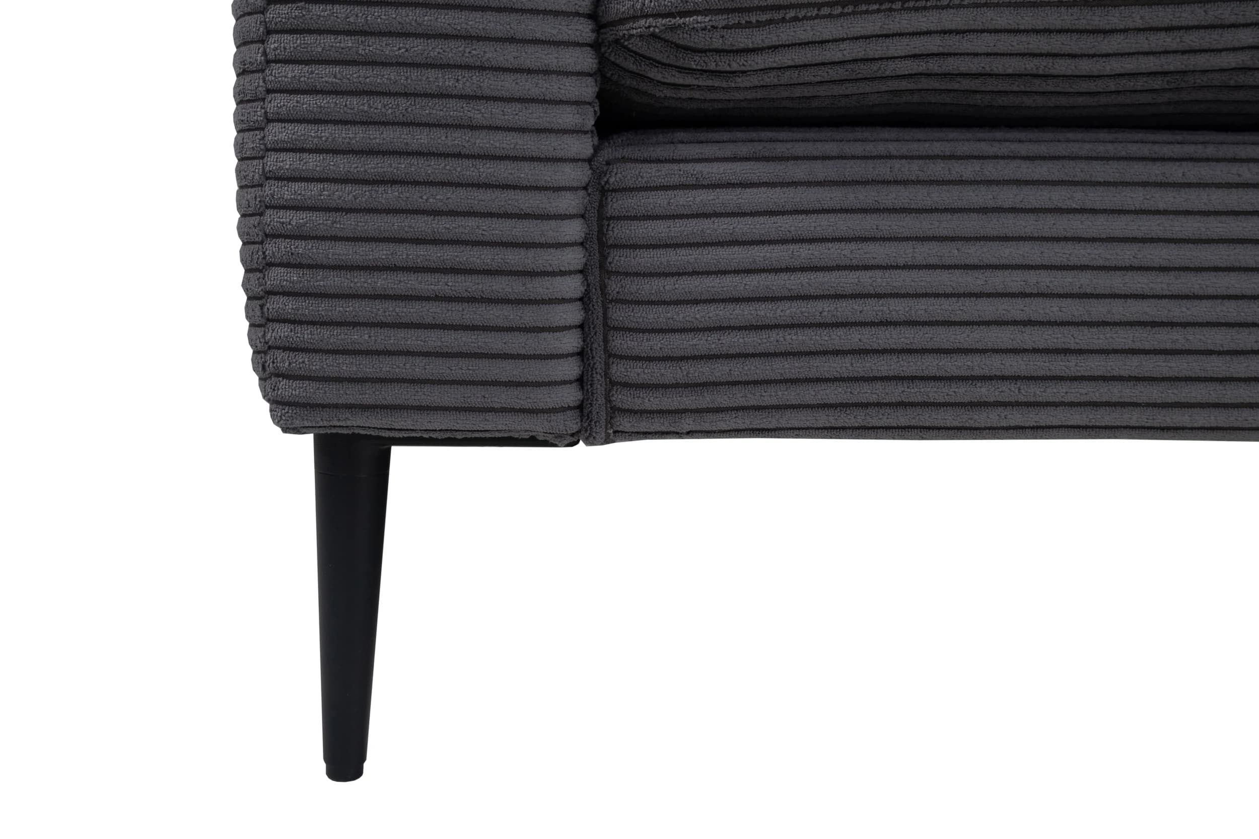 Ecksofa - 1,5-Sitzer mit Longchair rechts, Cord, Ash