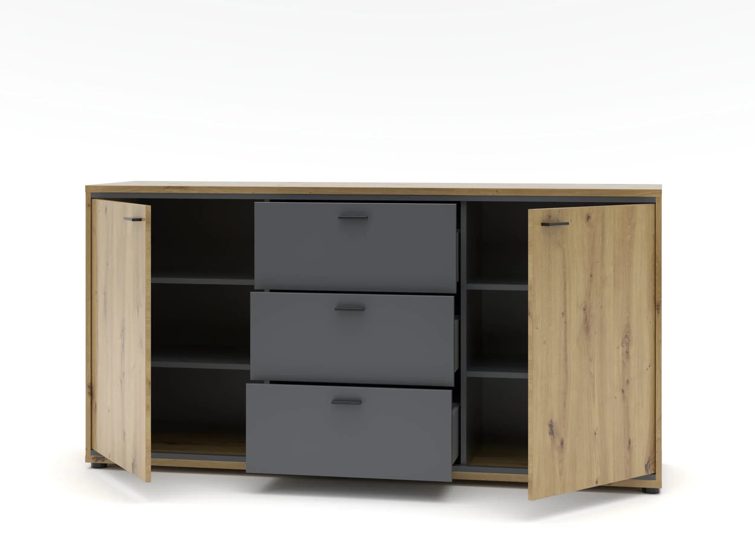 Sideboard - Artisan Eiche, Absetzung Graphit