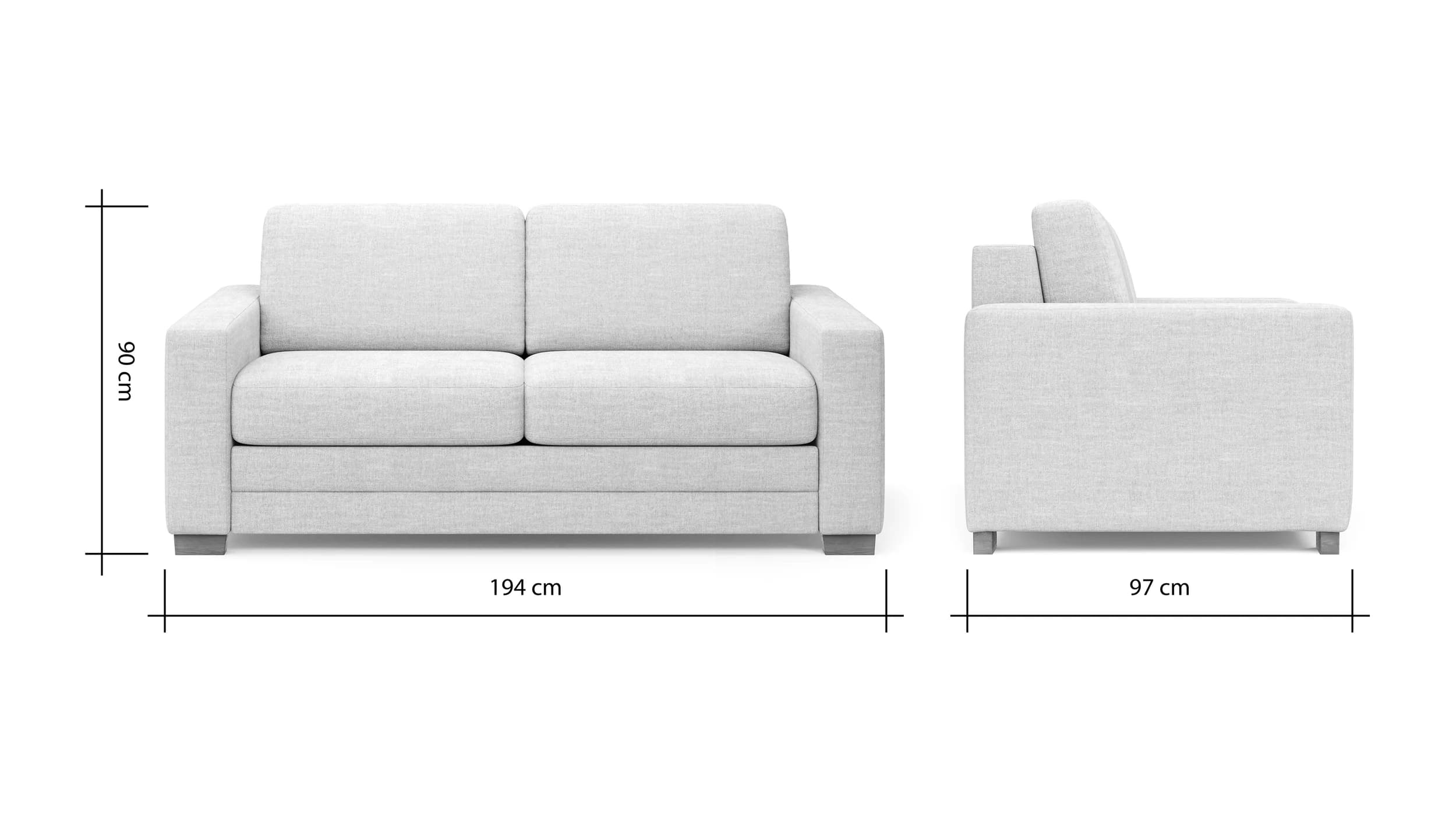 Sofa Lakeville 1 - 2-Sitzer inkl. Schlaffunktion, Stoff, Braun
