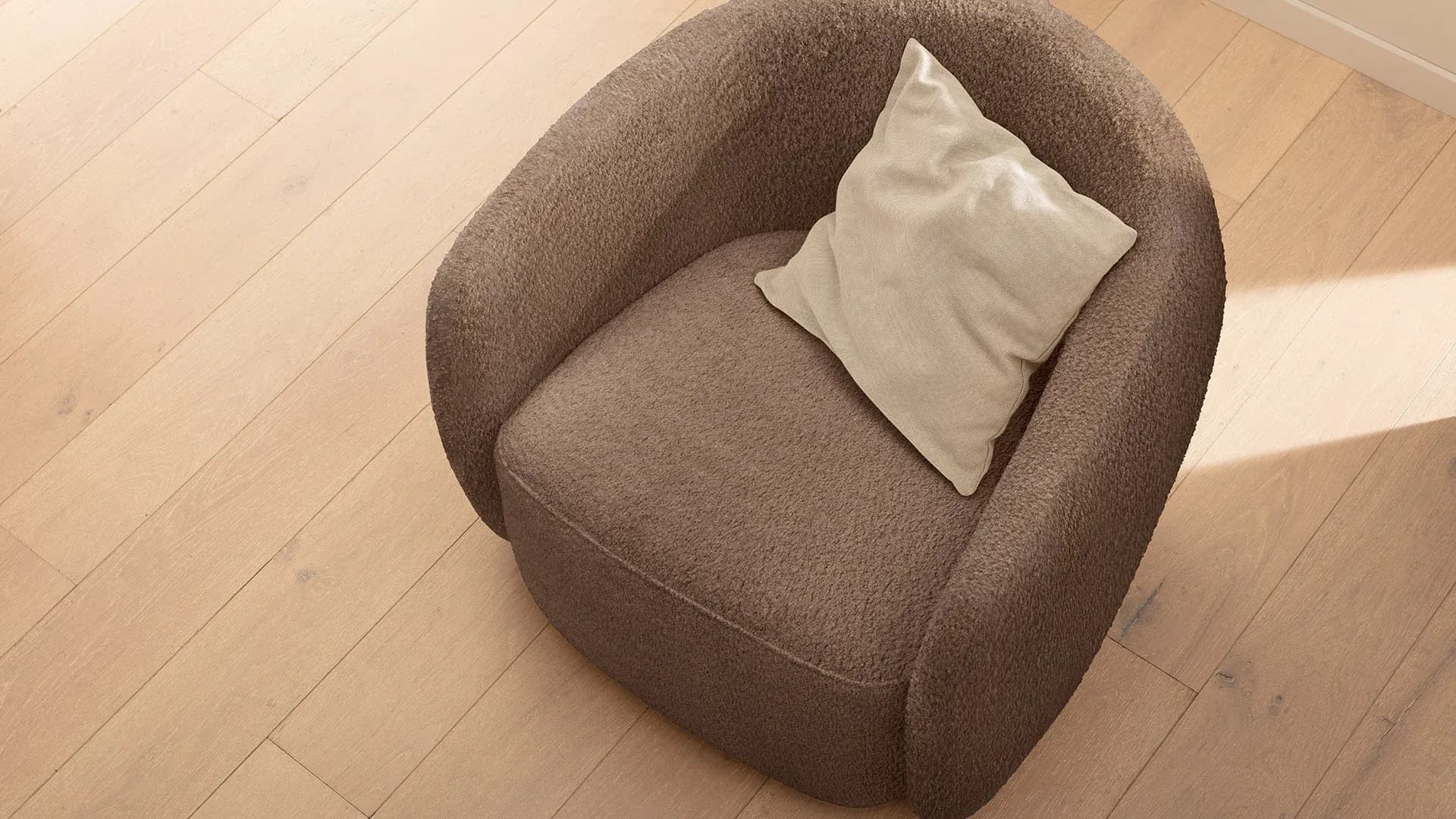 Sessel Karasu - Stoff, Taupe