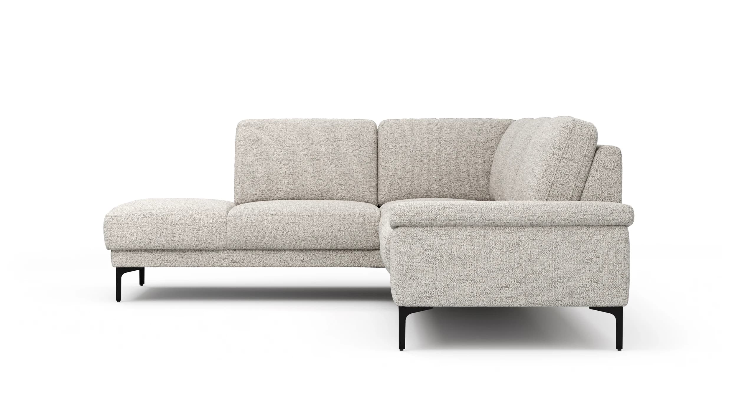 Ecksofa Matero - Ecke mit 2-Sitzer rechts, Stoff, Hellgrau