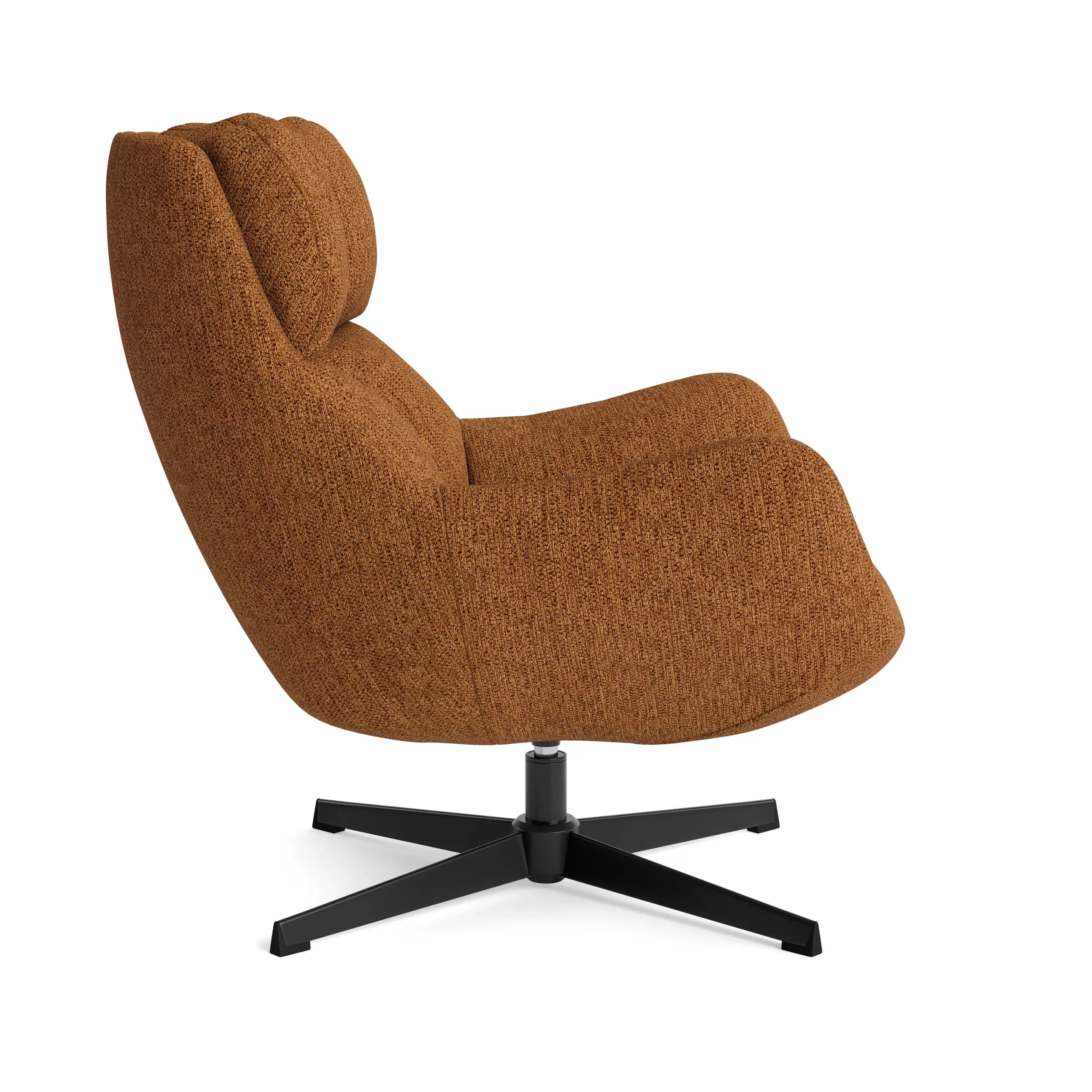 Sessel Erya - drehbar, Stoff, Cognac