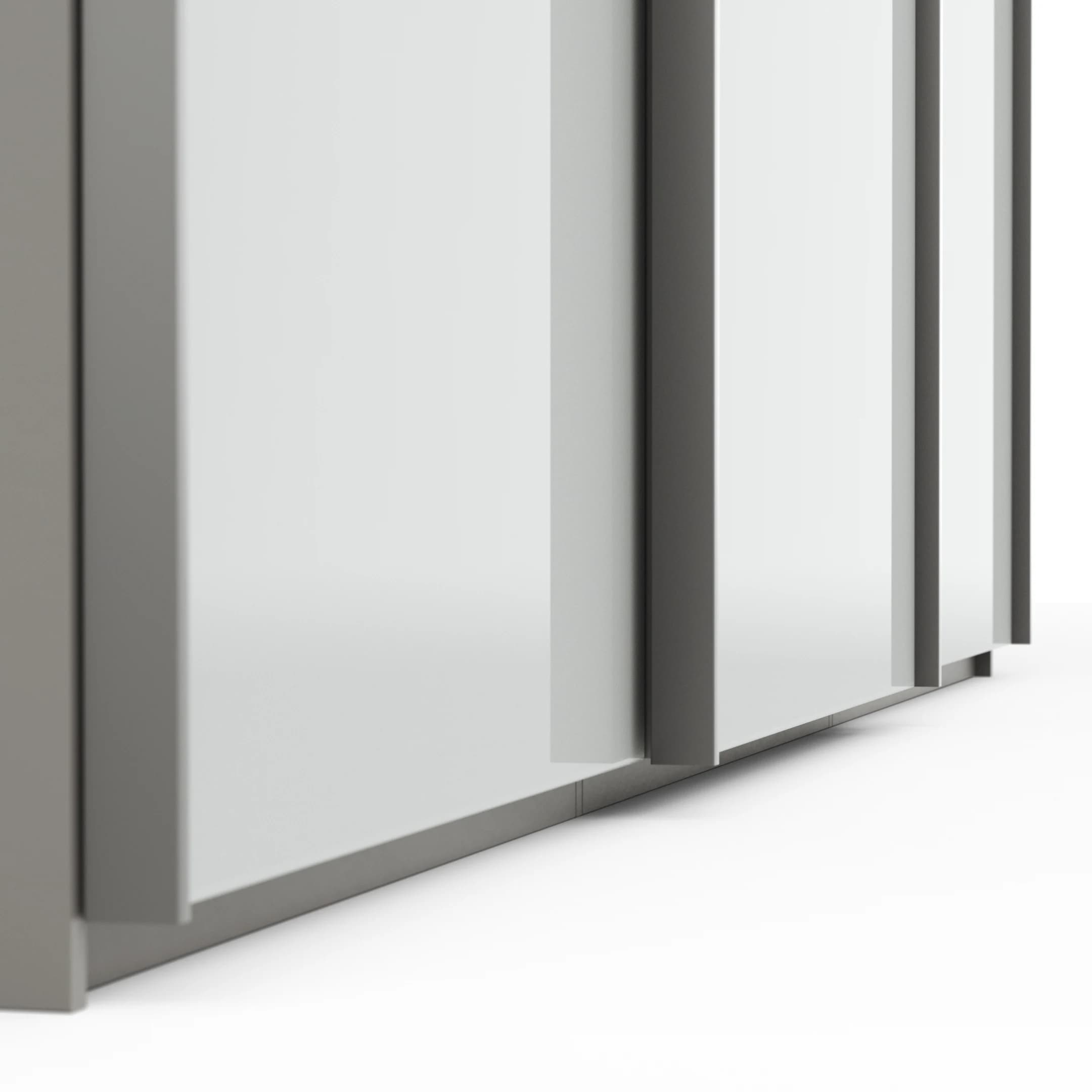 Schwebetürenschrank Marbella - B. ca. 250 cm, Glas, Weiß