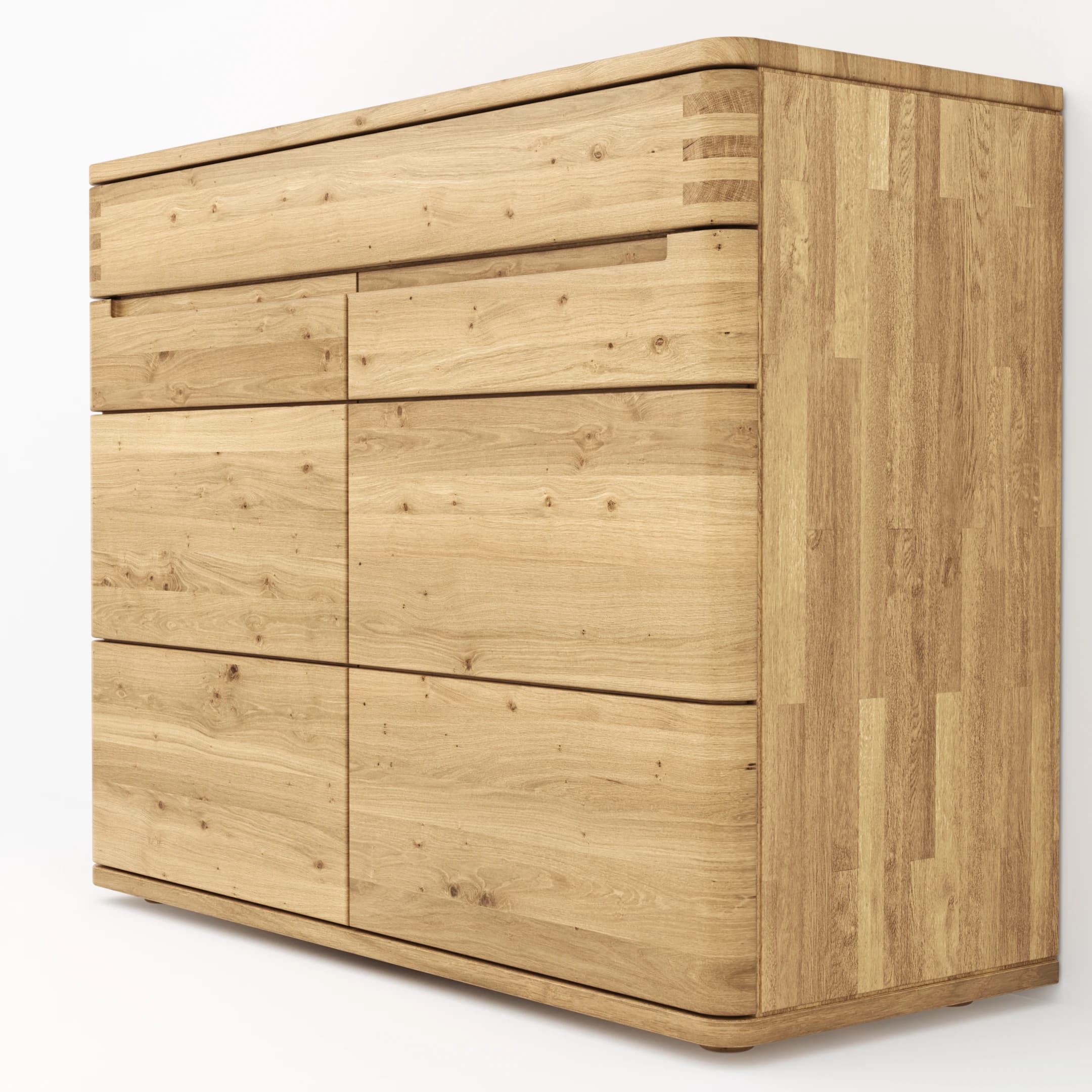 Sideboard Cartago Soft - Wildeiche massiv, bianco geölt