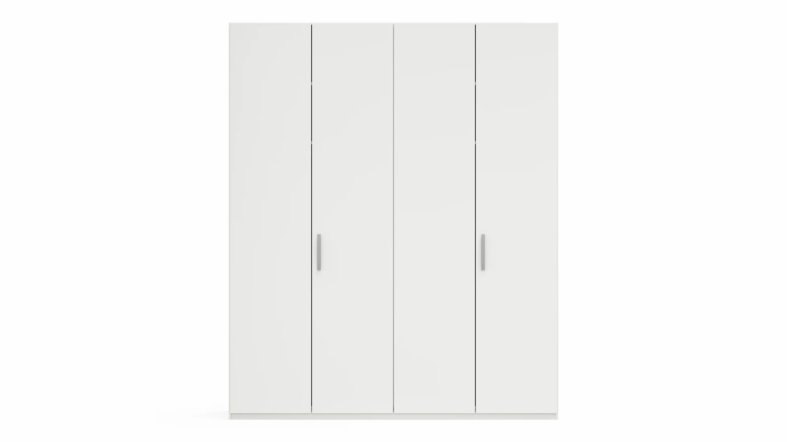 Drehtürenschrank Viana - B. ca. 200 cm, Lack, Weiß