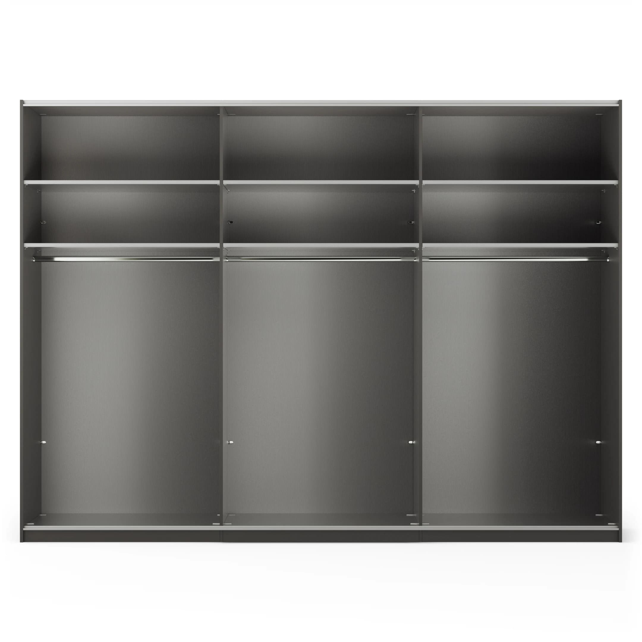 Schwebetürenschrank Marbella - B ca. 300 cm, Glas, Weiß