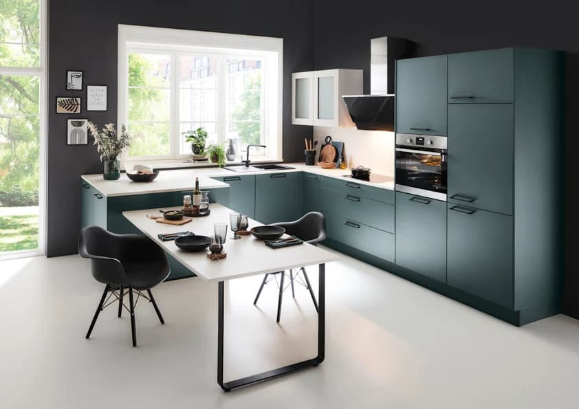 U-Küche 40.100 1 423, Black Green
