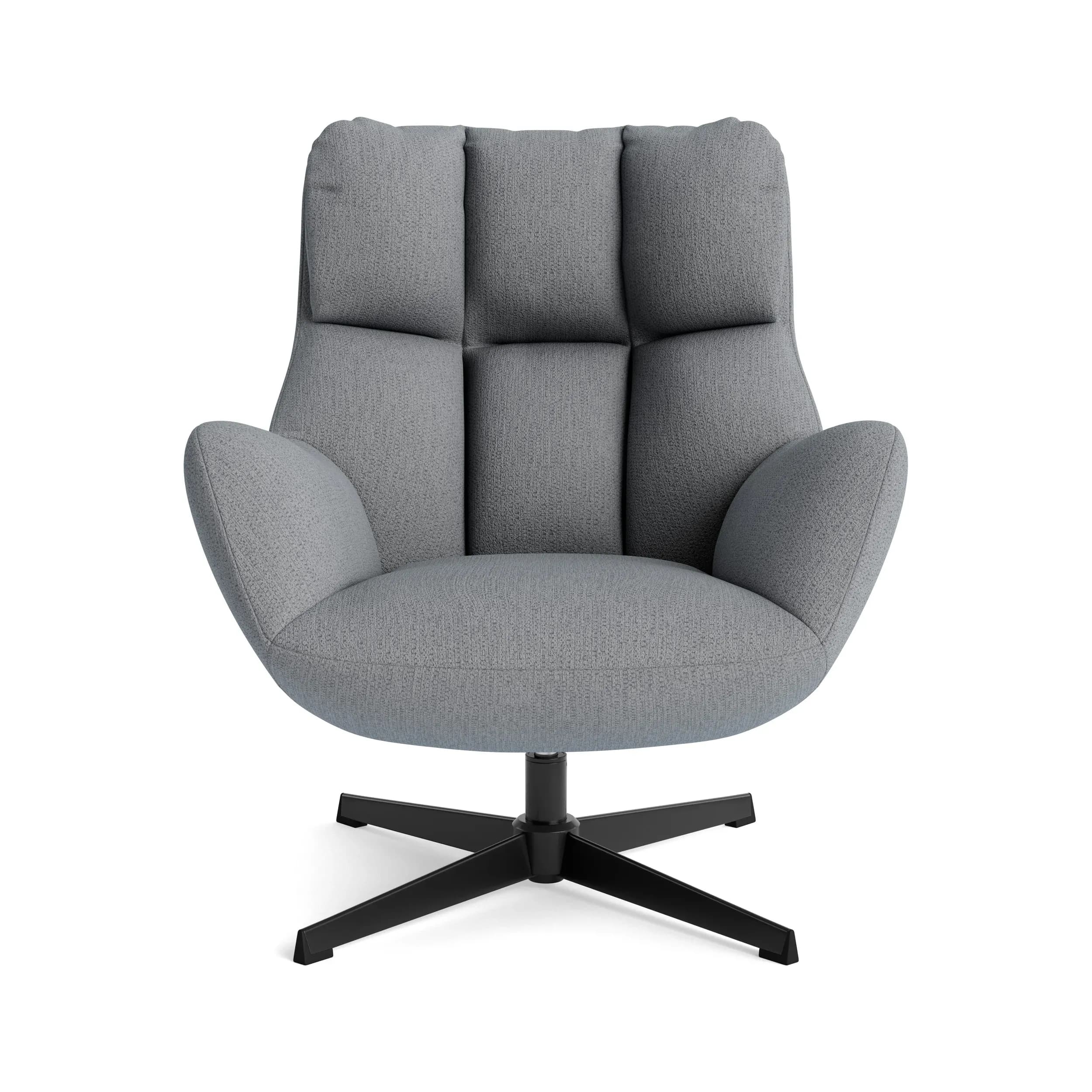 Sessel Erya - drehbar, Stoff, Kristallgrau