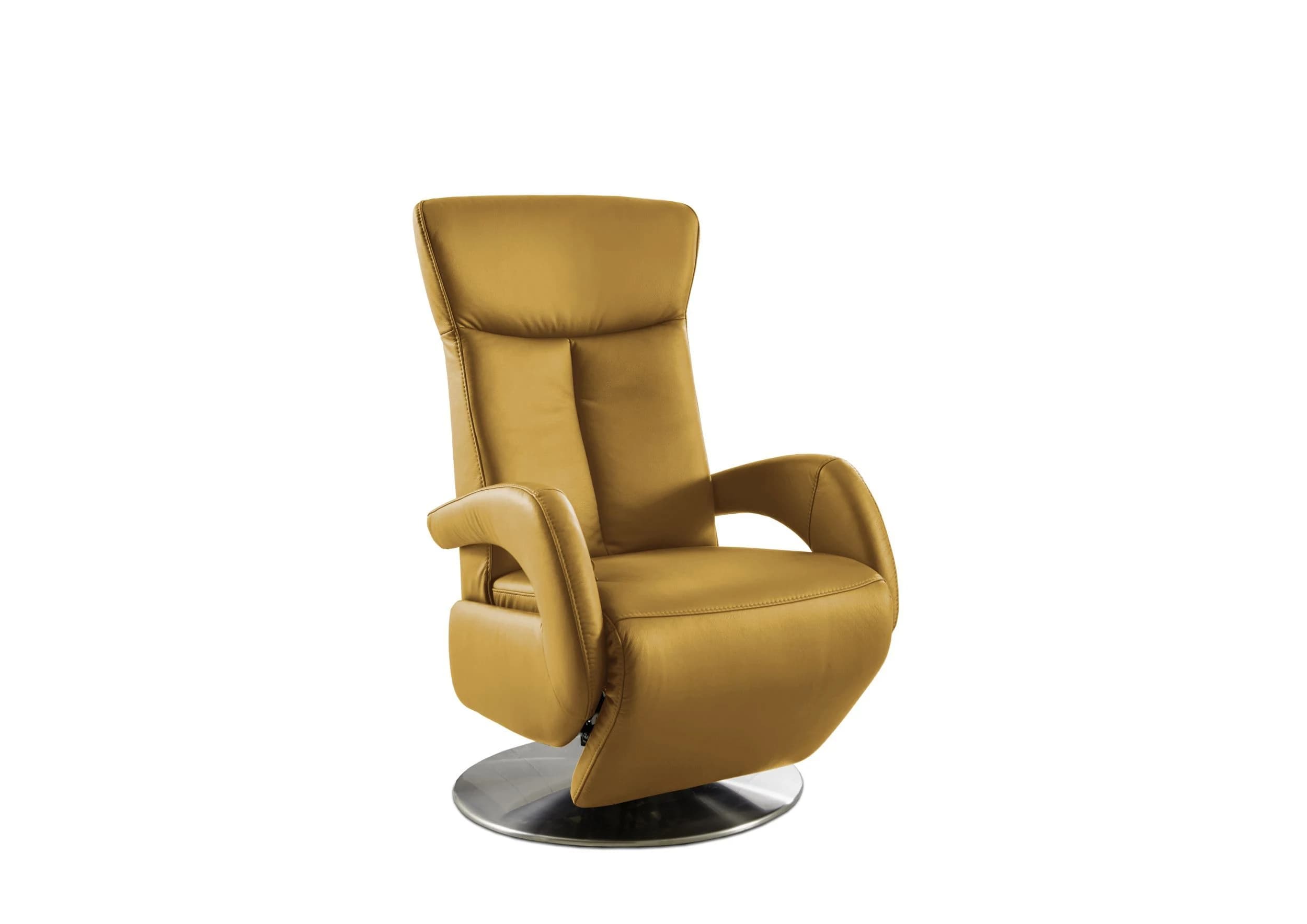 Sessel - inkl. Relaxfunktion, Leder, Senfgelb