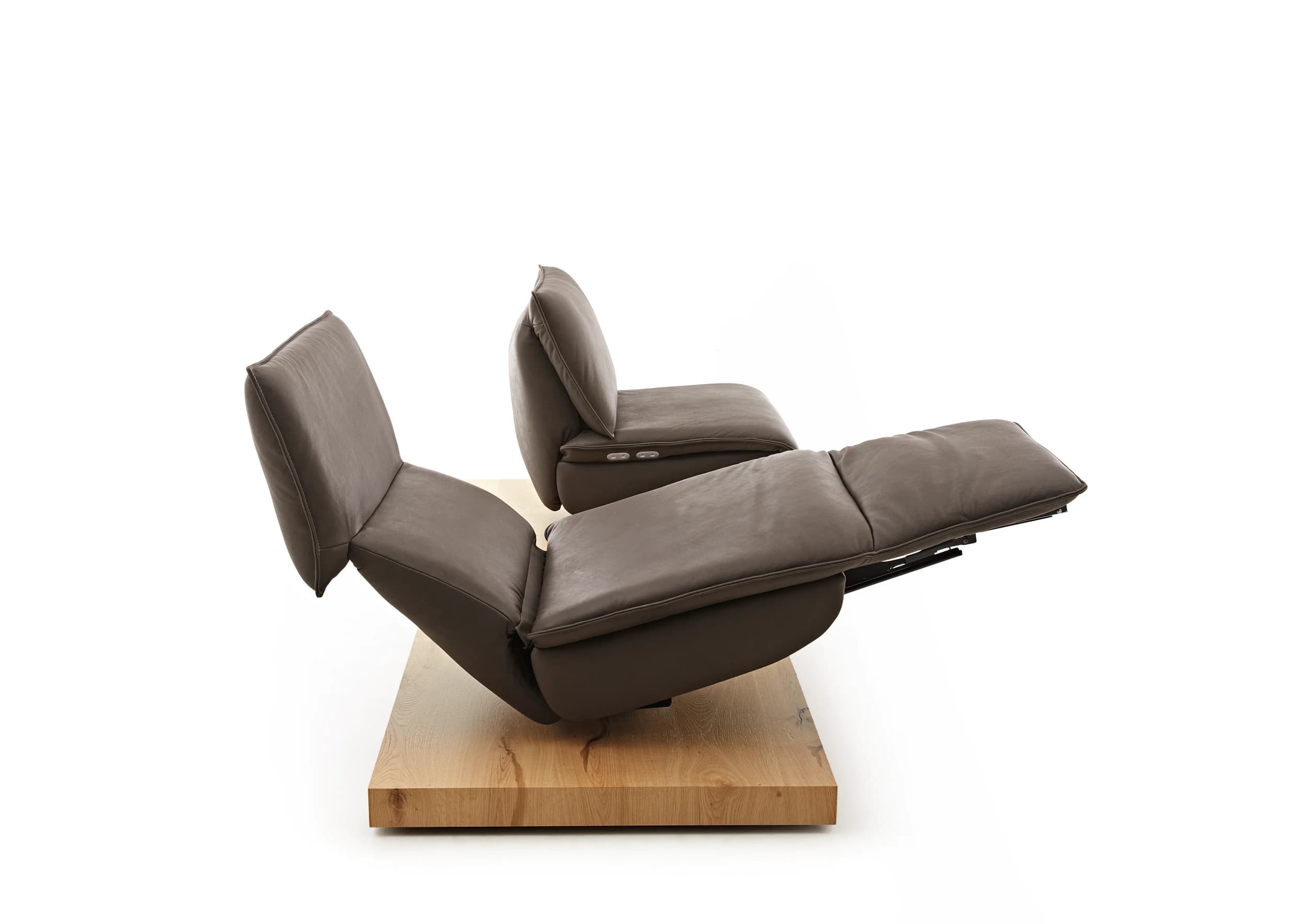 Sofa - 2-Sitzer, Relaxfunktion motorisch, Leder, Dunkelbraun