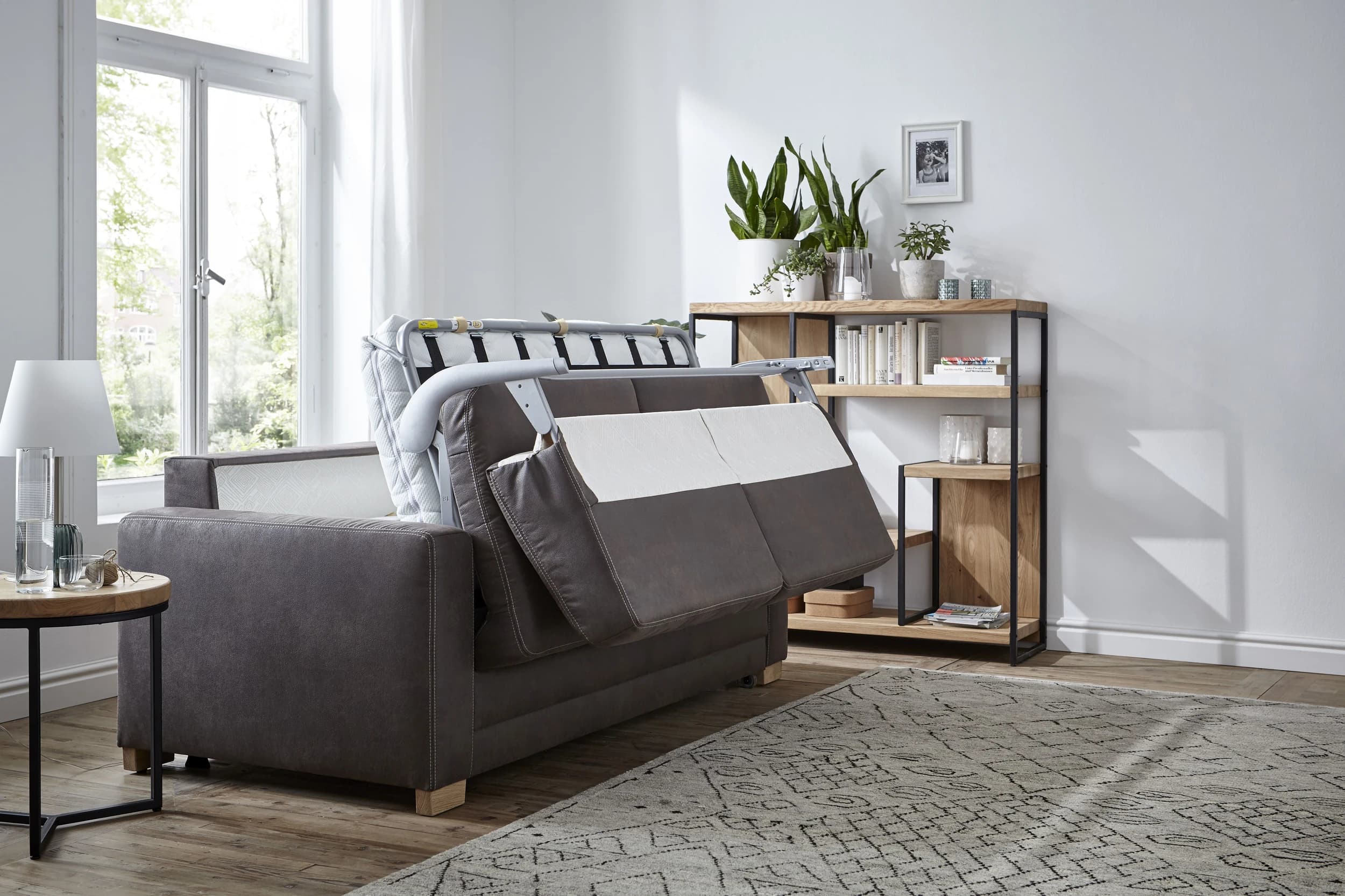Sofa Lakeville 1 - 2-Sitzer inkl. Schlaffunktion, Stoff, Braun