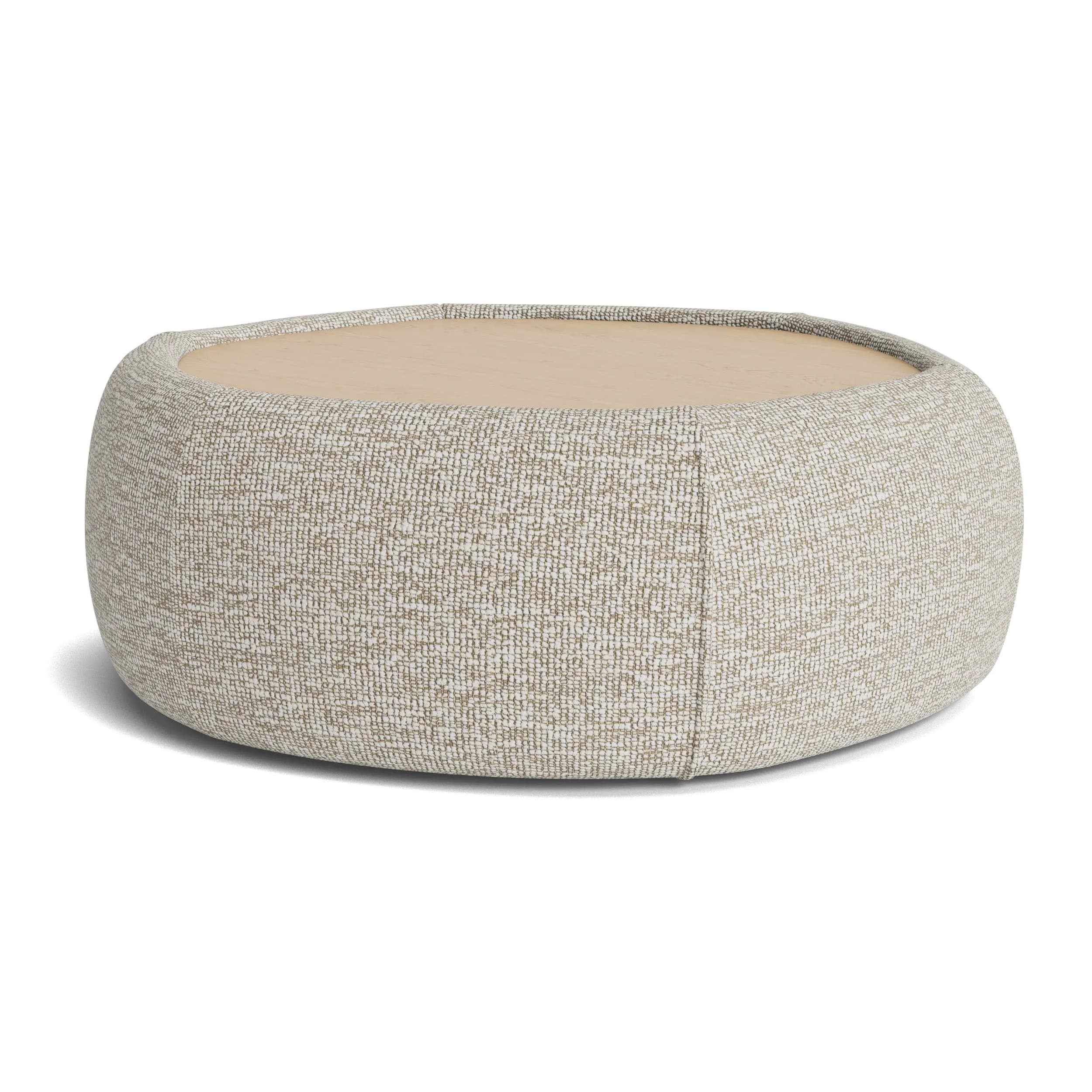 Hocker Serava/Honey - Large, mit Platte, Stoff, Sand
