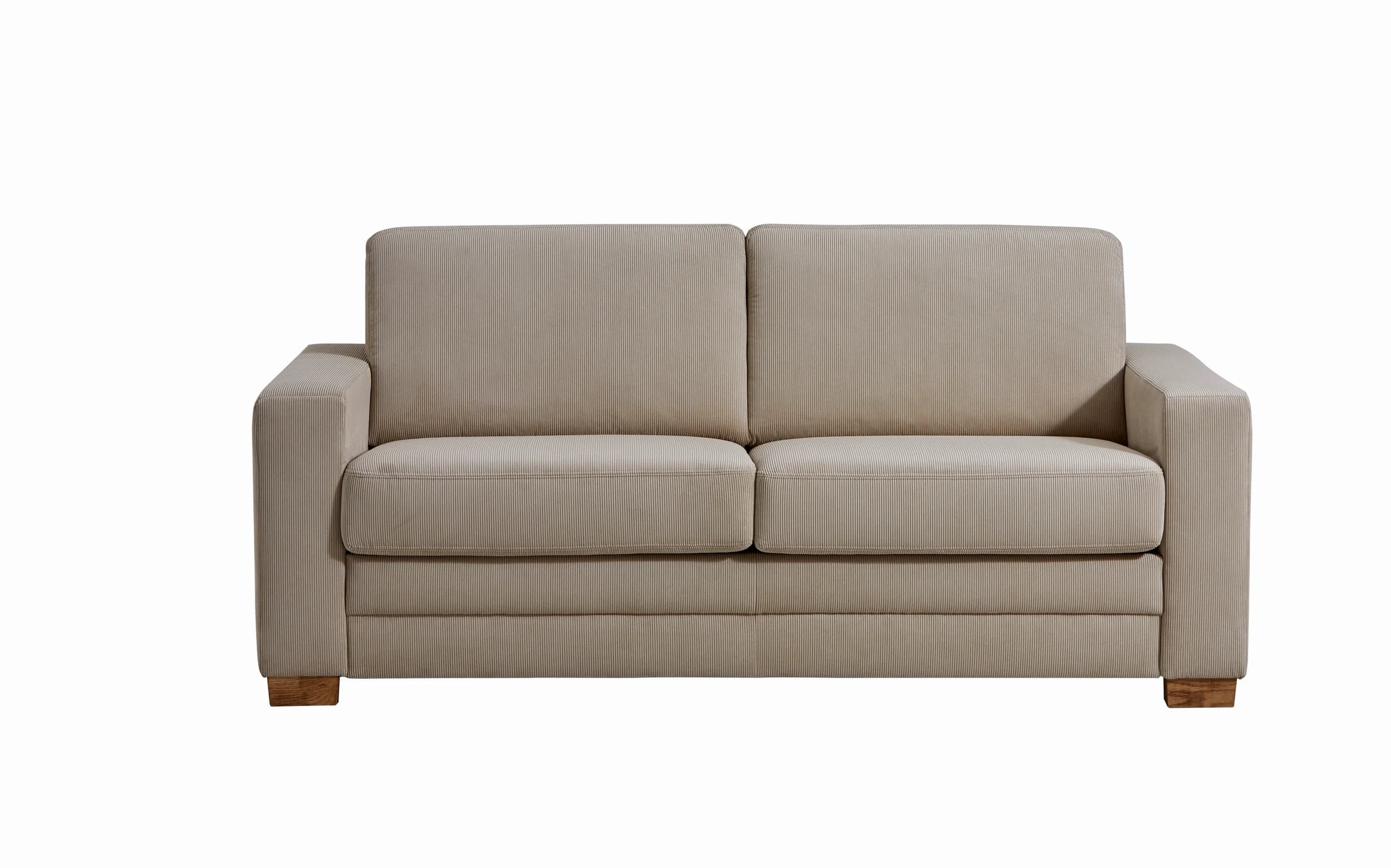 Sofa Lakeville 1 - 2-Sitzer inkl. Schlaffunktion, Gestell Schwarz, Stoff, Beige