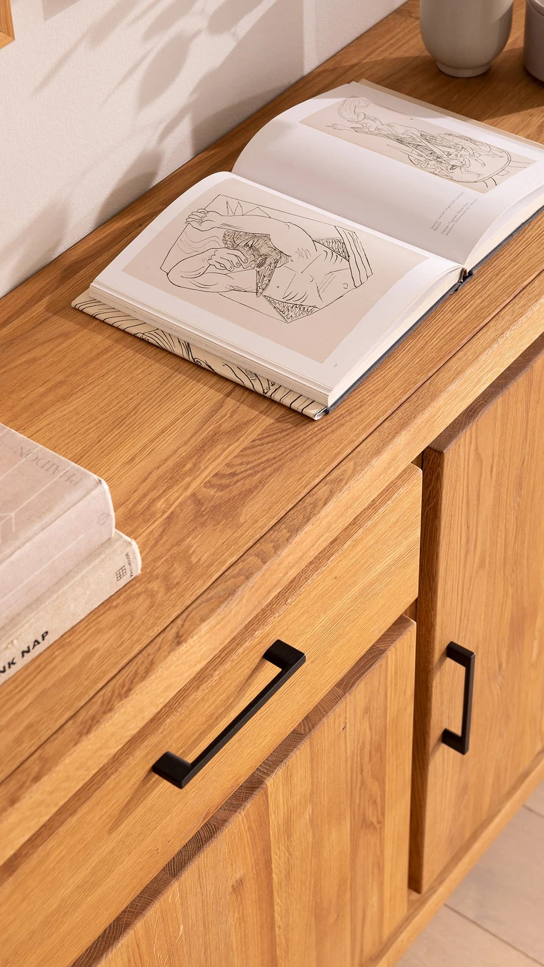 Sideboard Farmingdale light - Eiche massiv, natur geölt