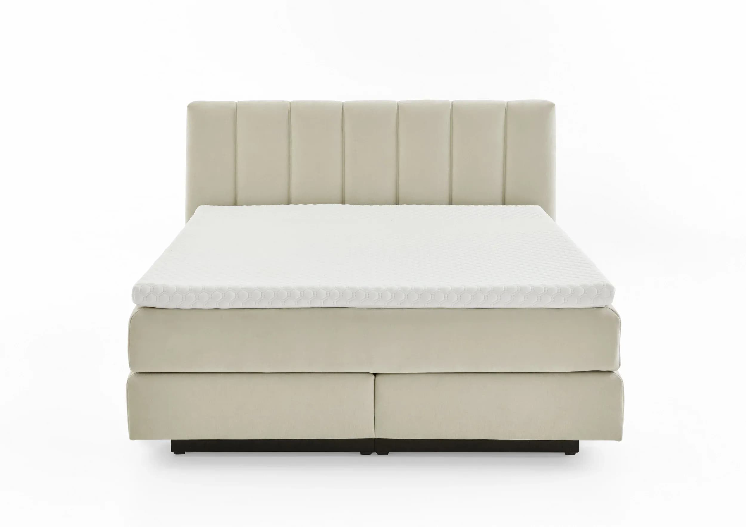 Boxspringbett - Liegefläche ca. 180x200 cm, Stoff, Natur