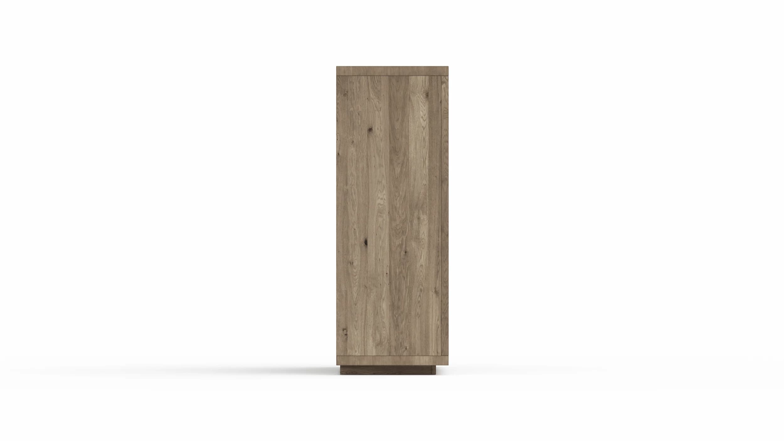 Highboard Bakersfield - Rückwand mit Holzschindeln, Asteiche, Barrrique