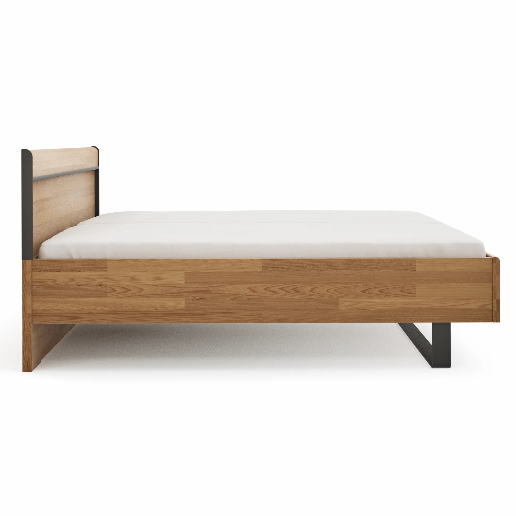 Bett Lenoso - Liegefläche ca. 200x200 cm, Eiche massiv