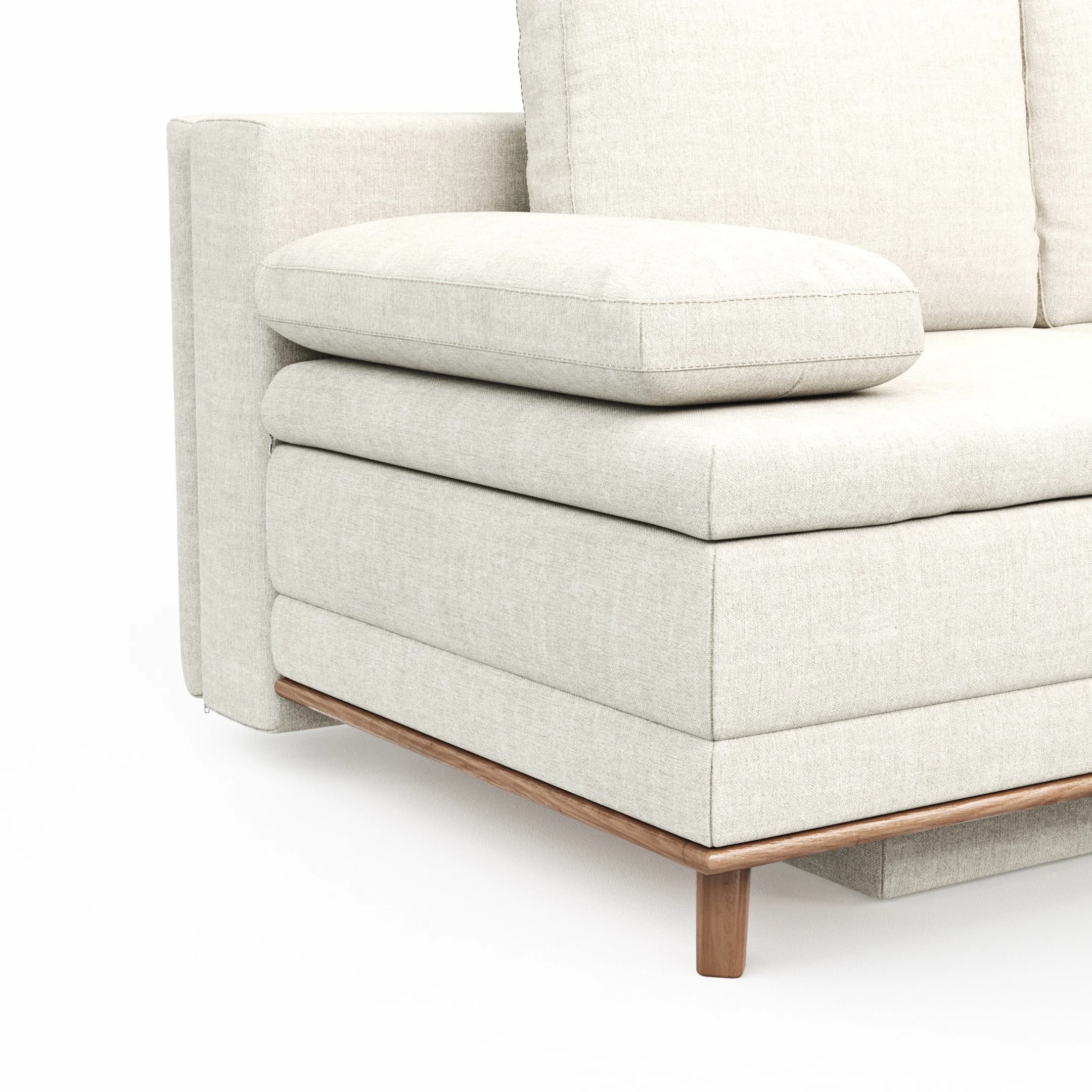 Sofa Lakeville 2 - 2-Sitzer inkl. Schlaffunktion mit Bettkasten, Stoff, Natur