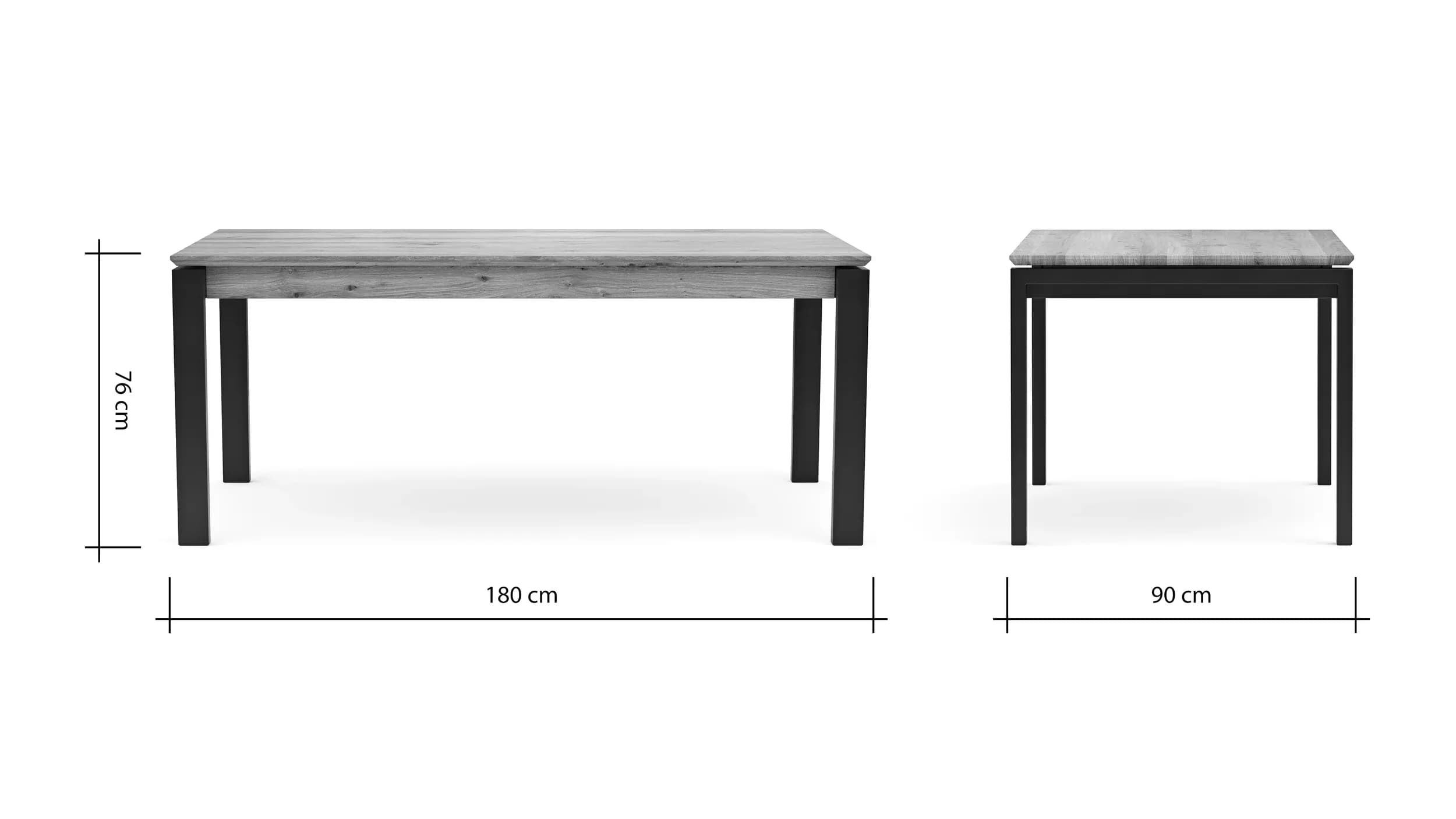 Esstisch Farmingdale - ausziehbar, LB ca. 180x90 cm, Eiche massiv, natur geölt