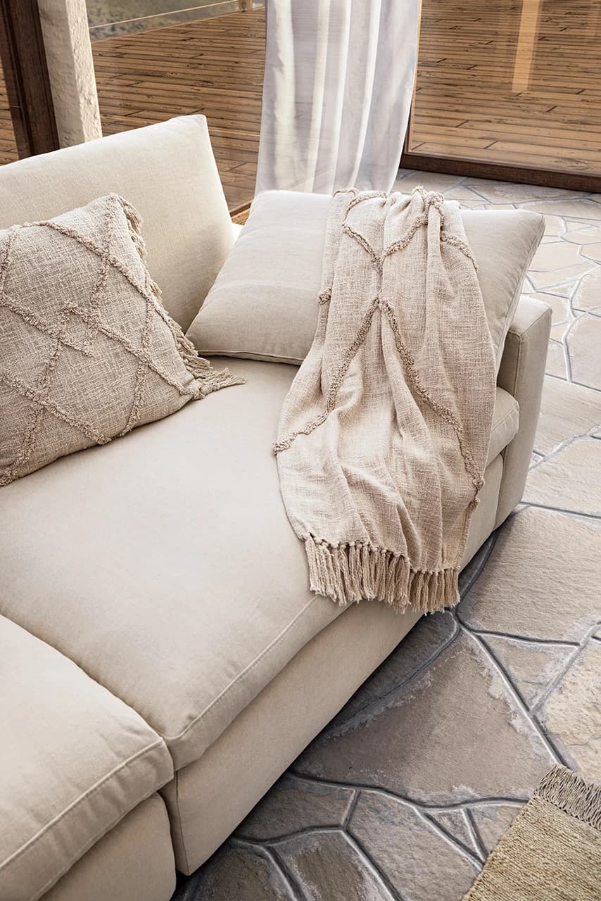 Sofa Palmdale - 4,5-Sitzer, inkl. Kissen, Stoff, Natur
