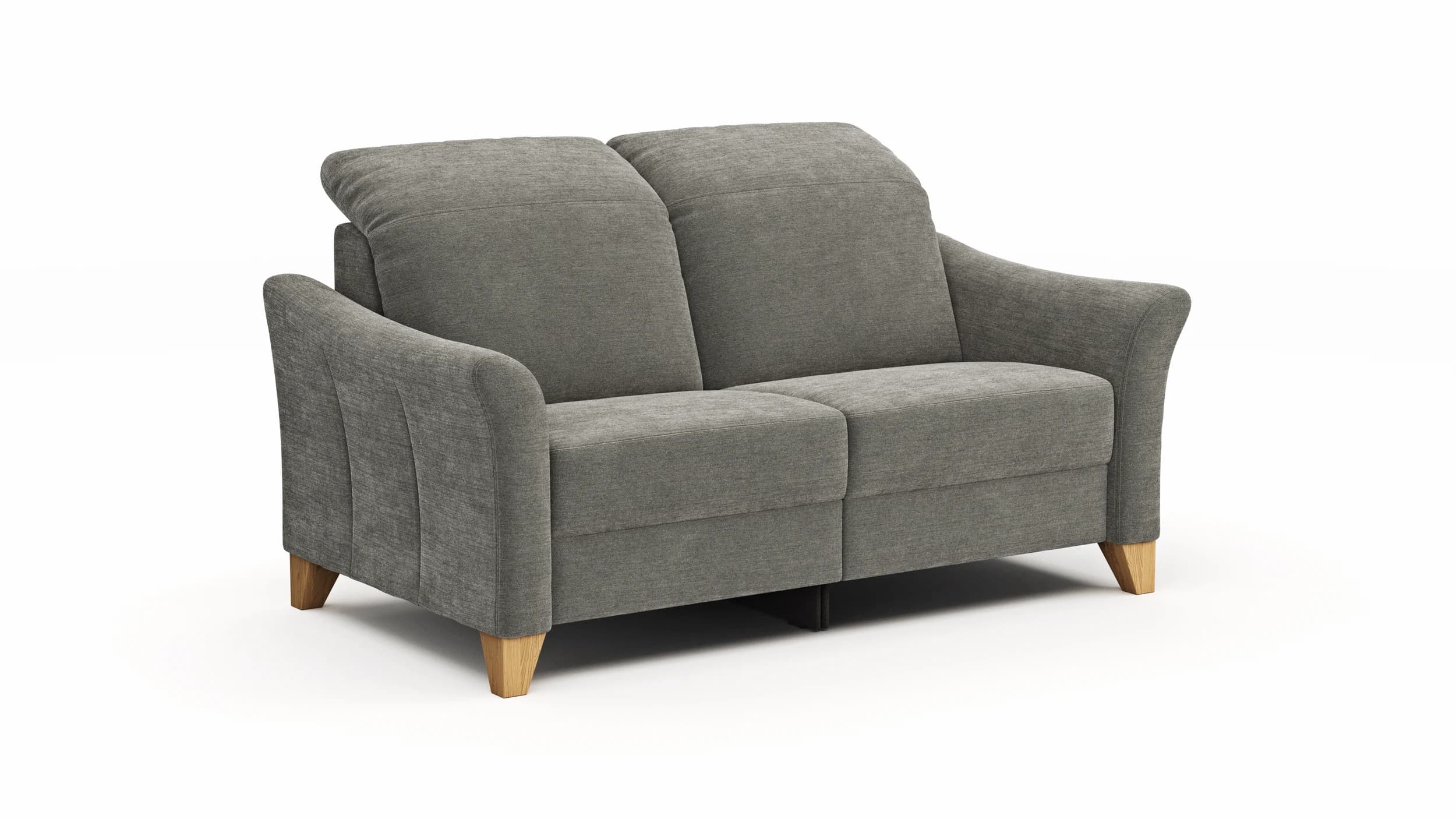 Sofa Canterbury - 2,5-Sitzer inkl. Relaxfunktion/Kopfteil verstellbar (motorisch), Stoff, Silbergrau