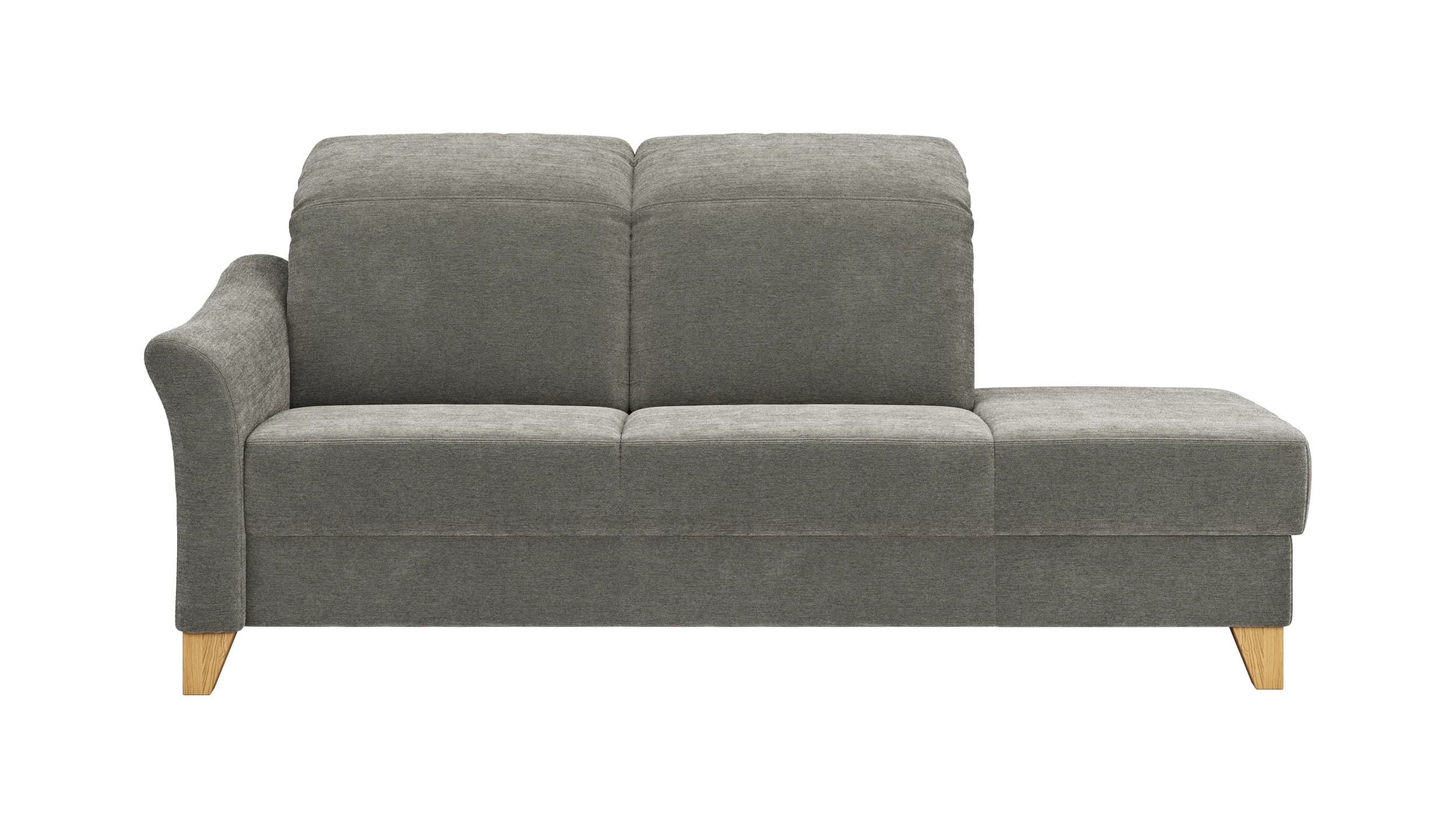 Sofa Canterbury - Recamiere links, inkl. Sitzvorzug (motorisch), Stoff, Silbergrau