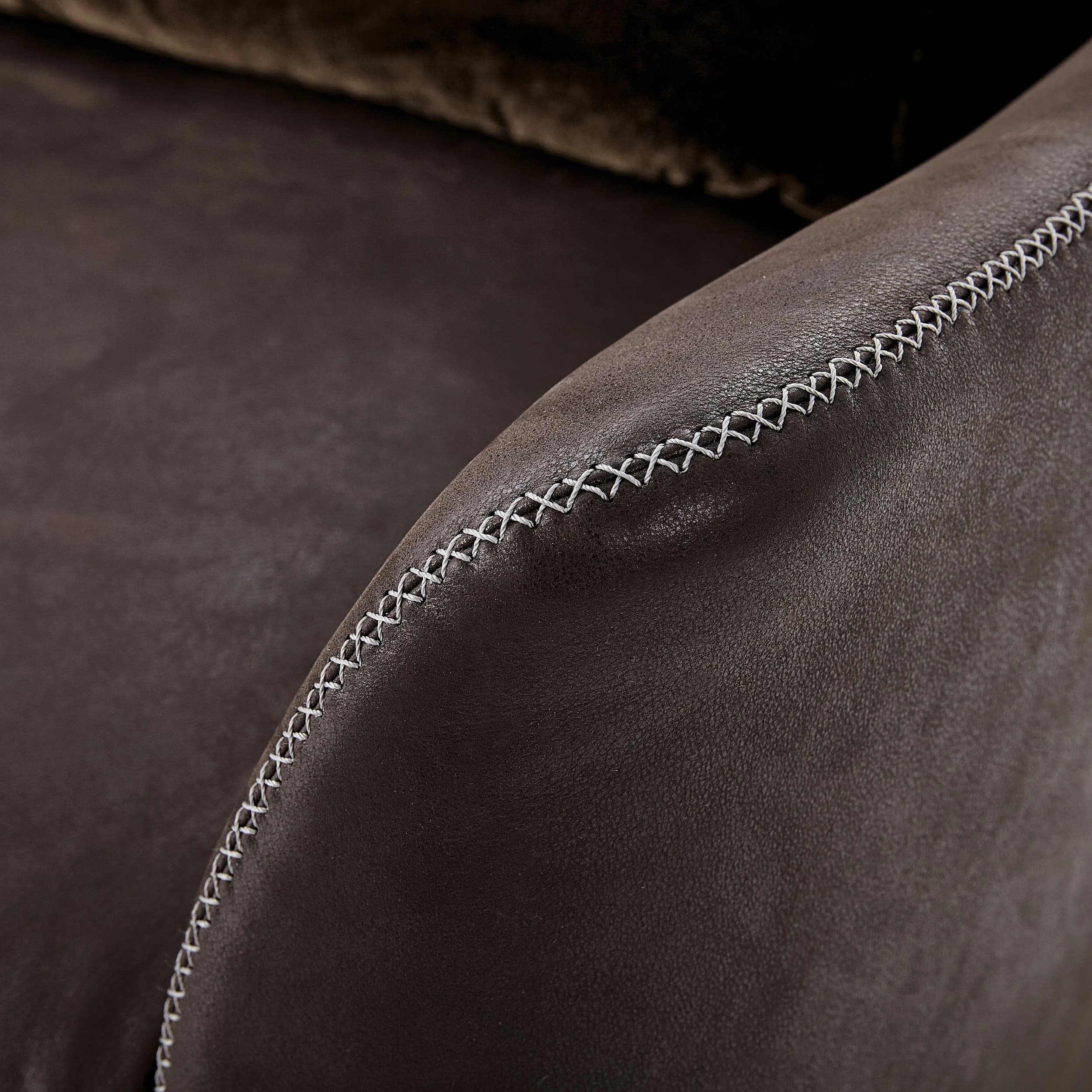 Sofa - 2-Sitzer, Leder, Braun