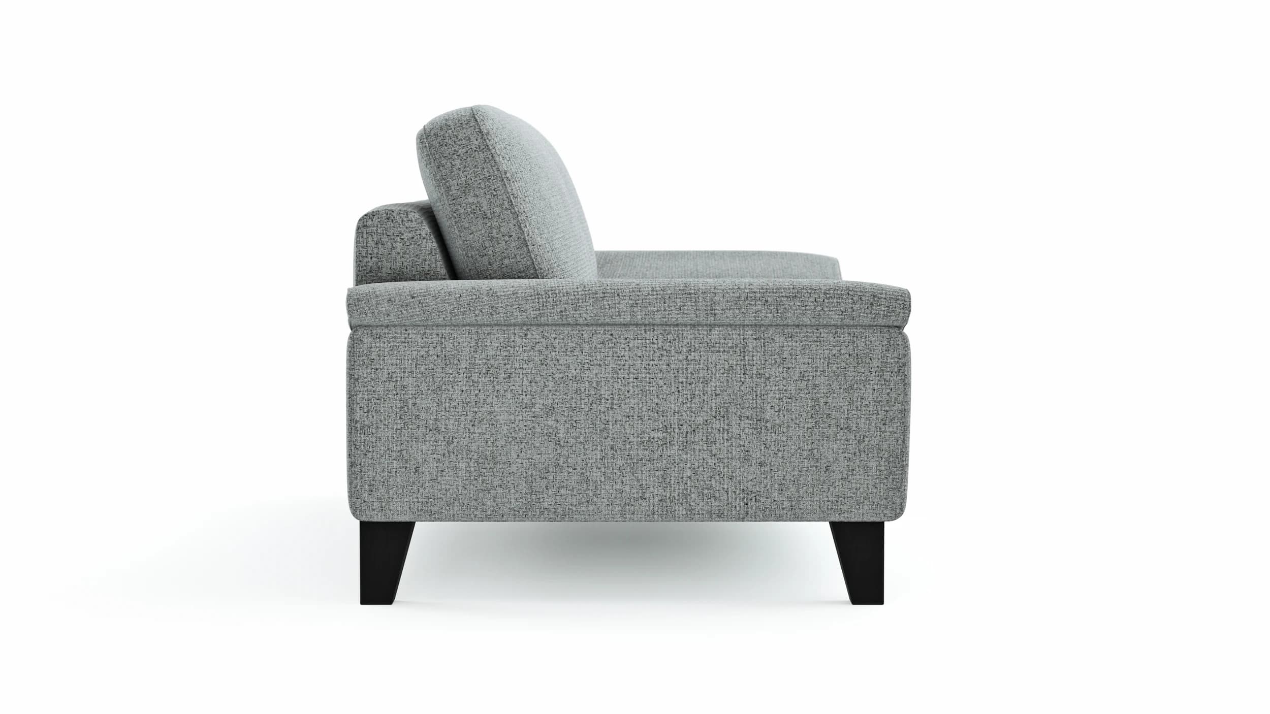 Sofa Oviedo - 2-Sitzer, keine Funktionen, Flachgewebe, Hellgrau