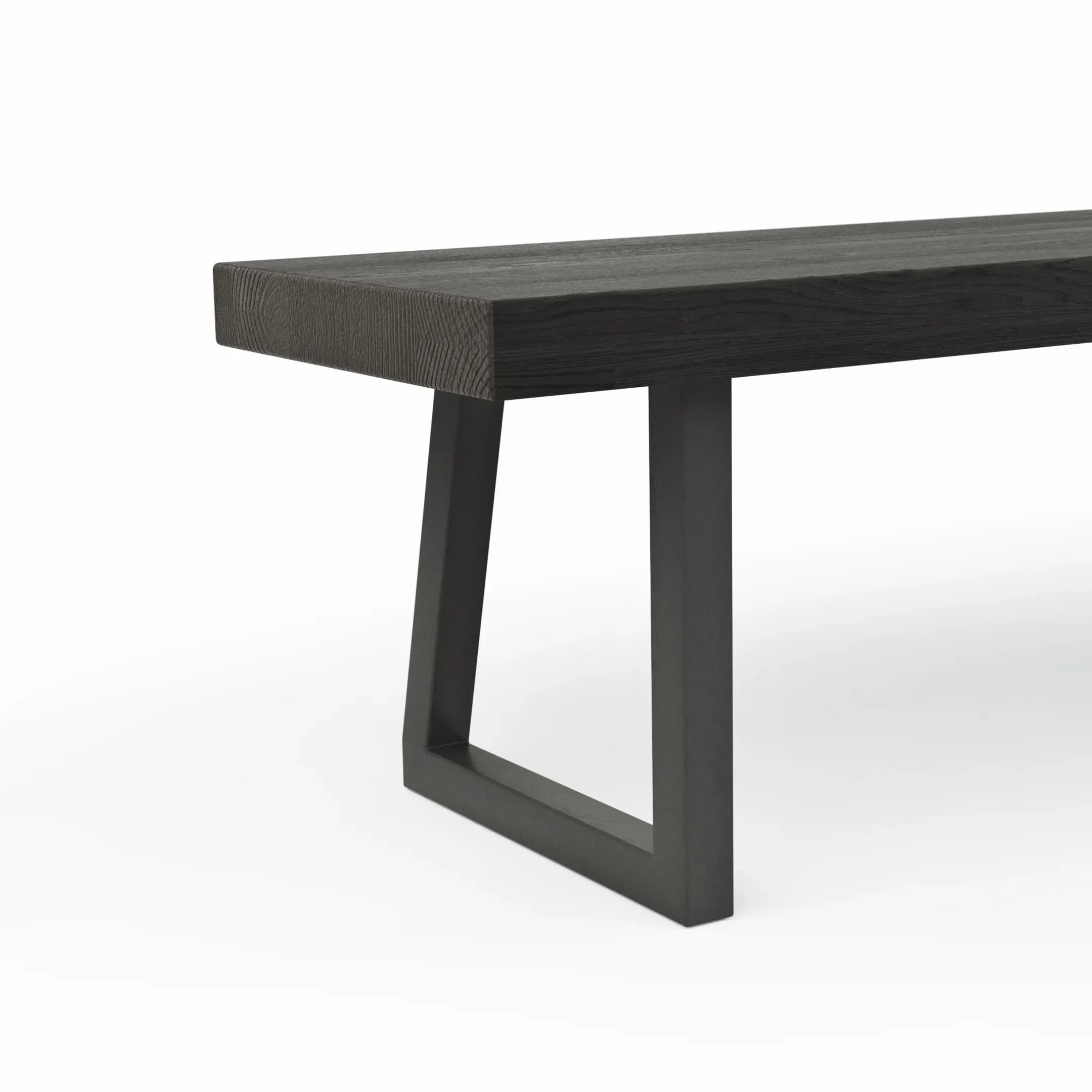 Holzbank Clifton - Breite ca. 180cm, Zerreiche massiv, smoked