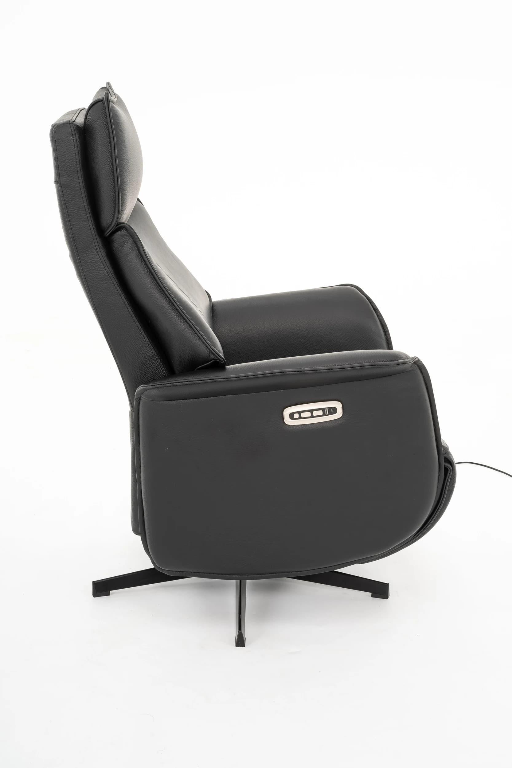 Sessel - Relaxfunktion motorisch, Leder, Schwarz
