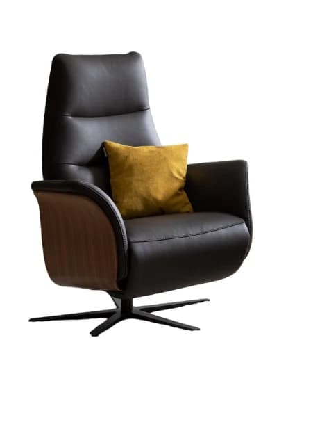 Relaxsessel Trona - Größe M, inkl. Relaxfunktion, Leder, Rotbraun