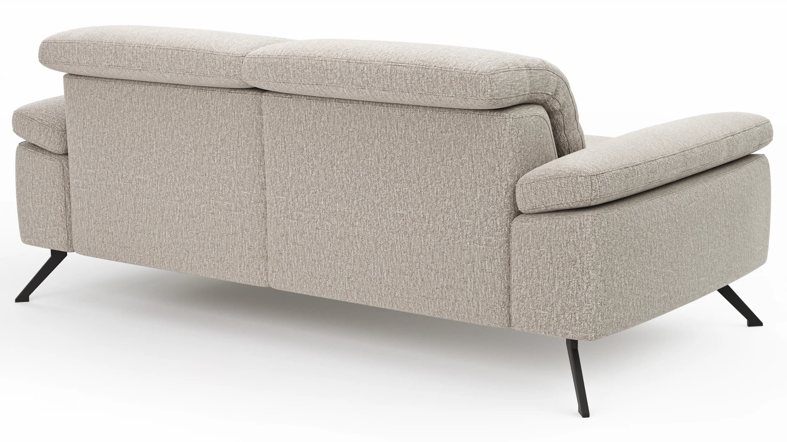Sofa Rafaela 2.0 - 2,5-Sitzer inkl. Kopfteil verstellbar, Stoff, Champagner