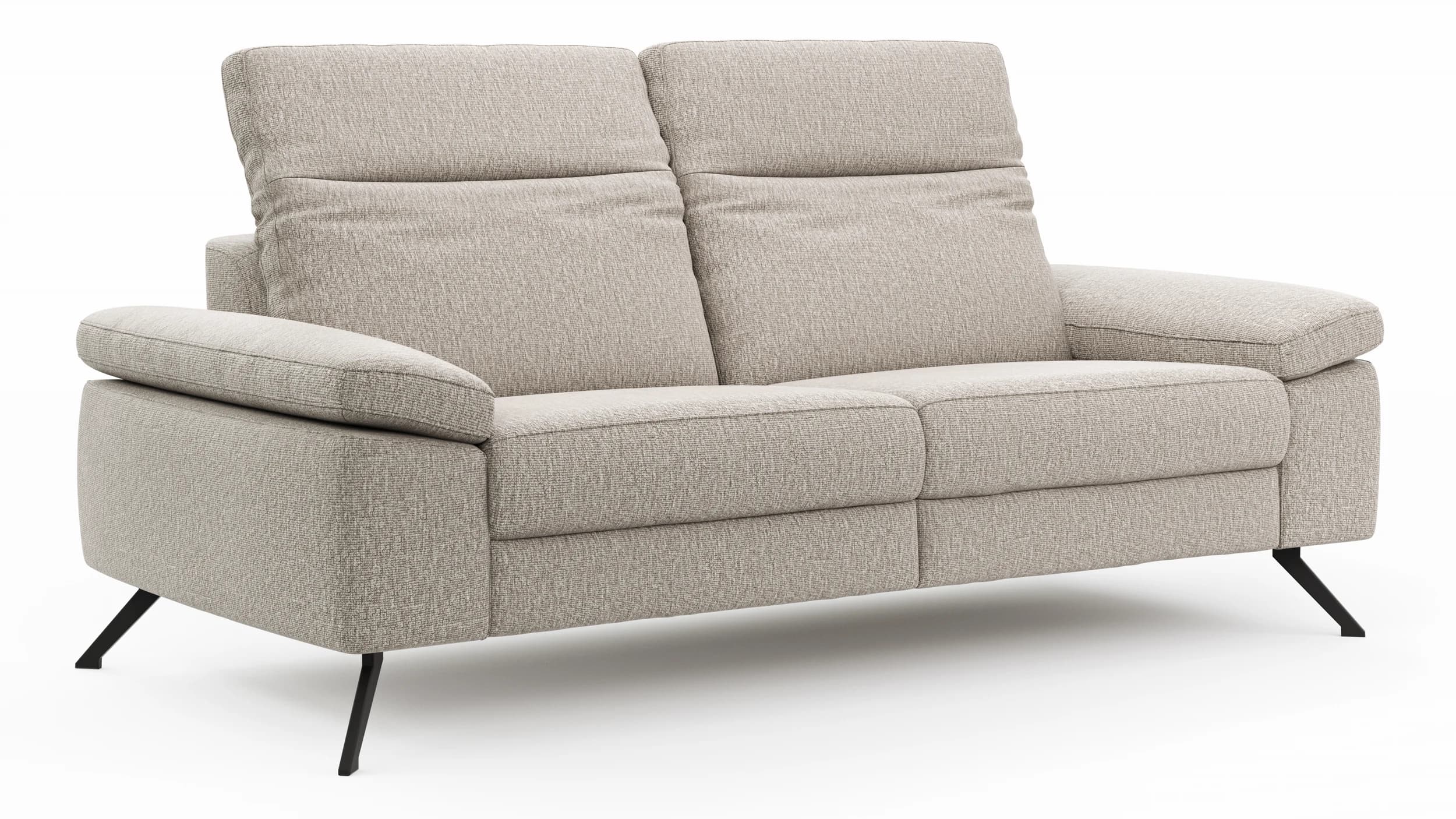 Sofa Rafaela 2.0 - 2,5-Sitzer inkl. Kopfteil verstellbar, Stoff, Champagner