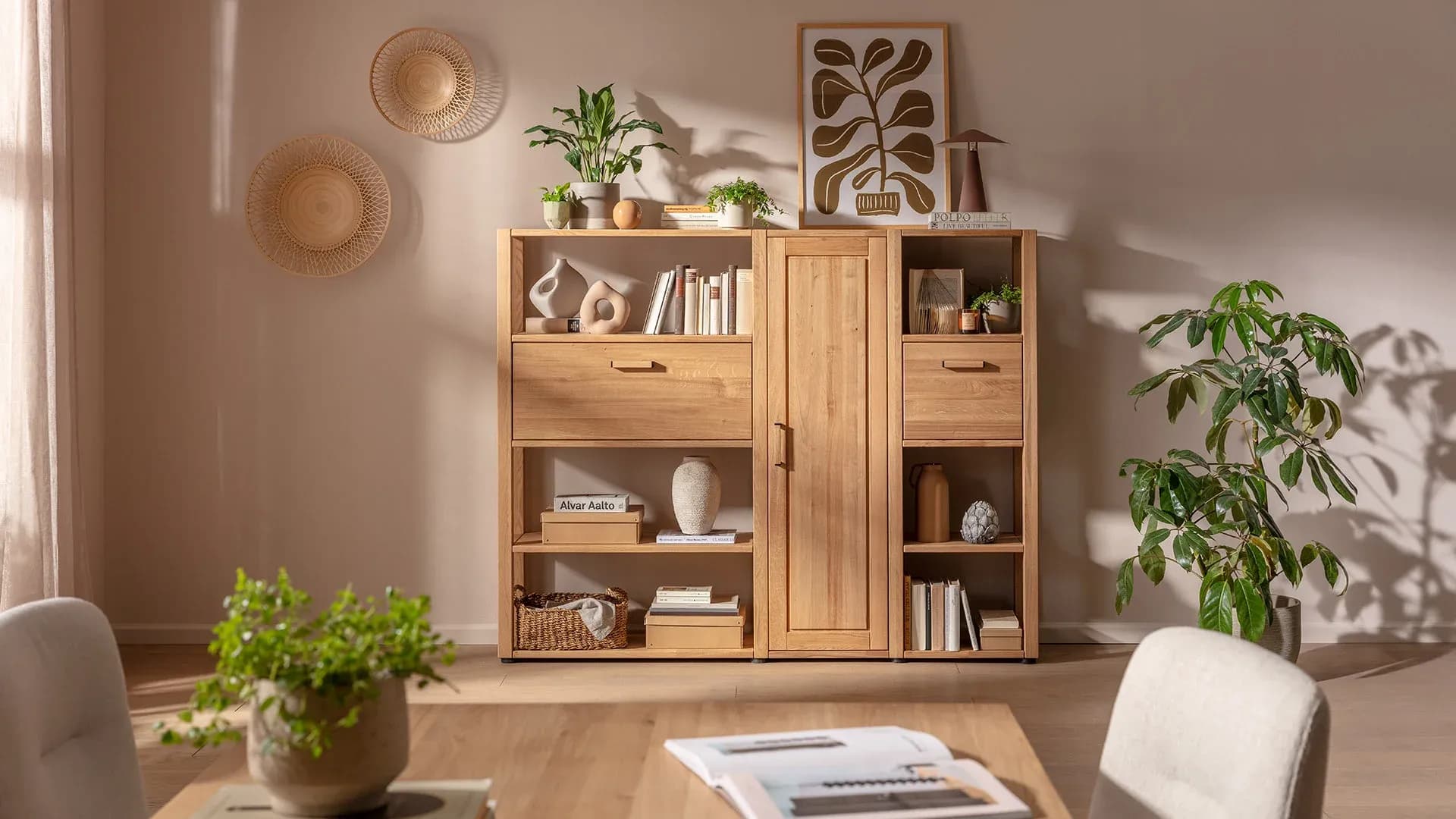 Highboard Elara - Eiche massiv, legno geölt
