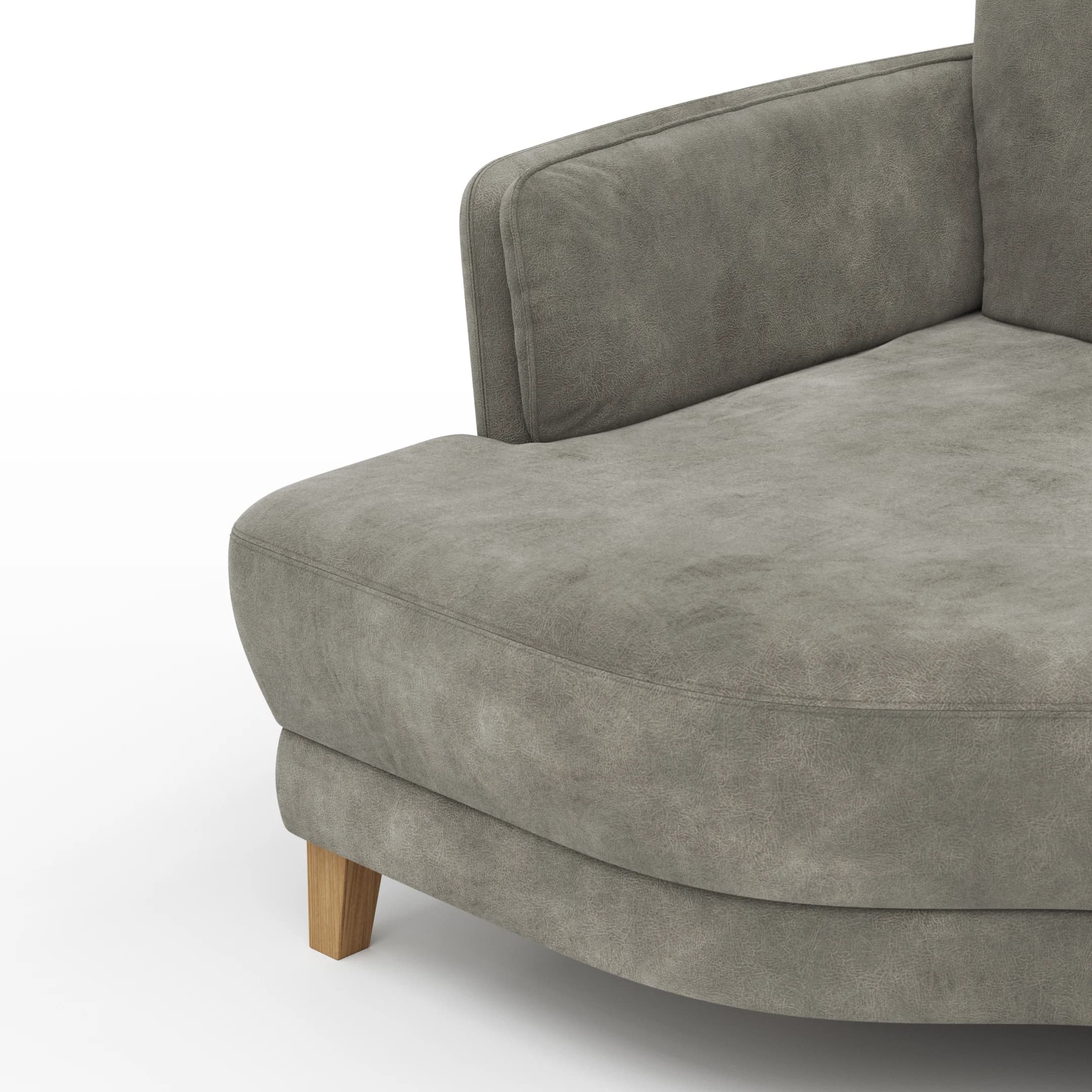 Sofa Stamford - 3,5-Sitzer, Bogen links mit Ecksofa 2-sitzig und Abschlusshocker Rechts, Stoff, Anthrazit