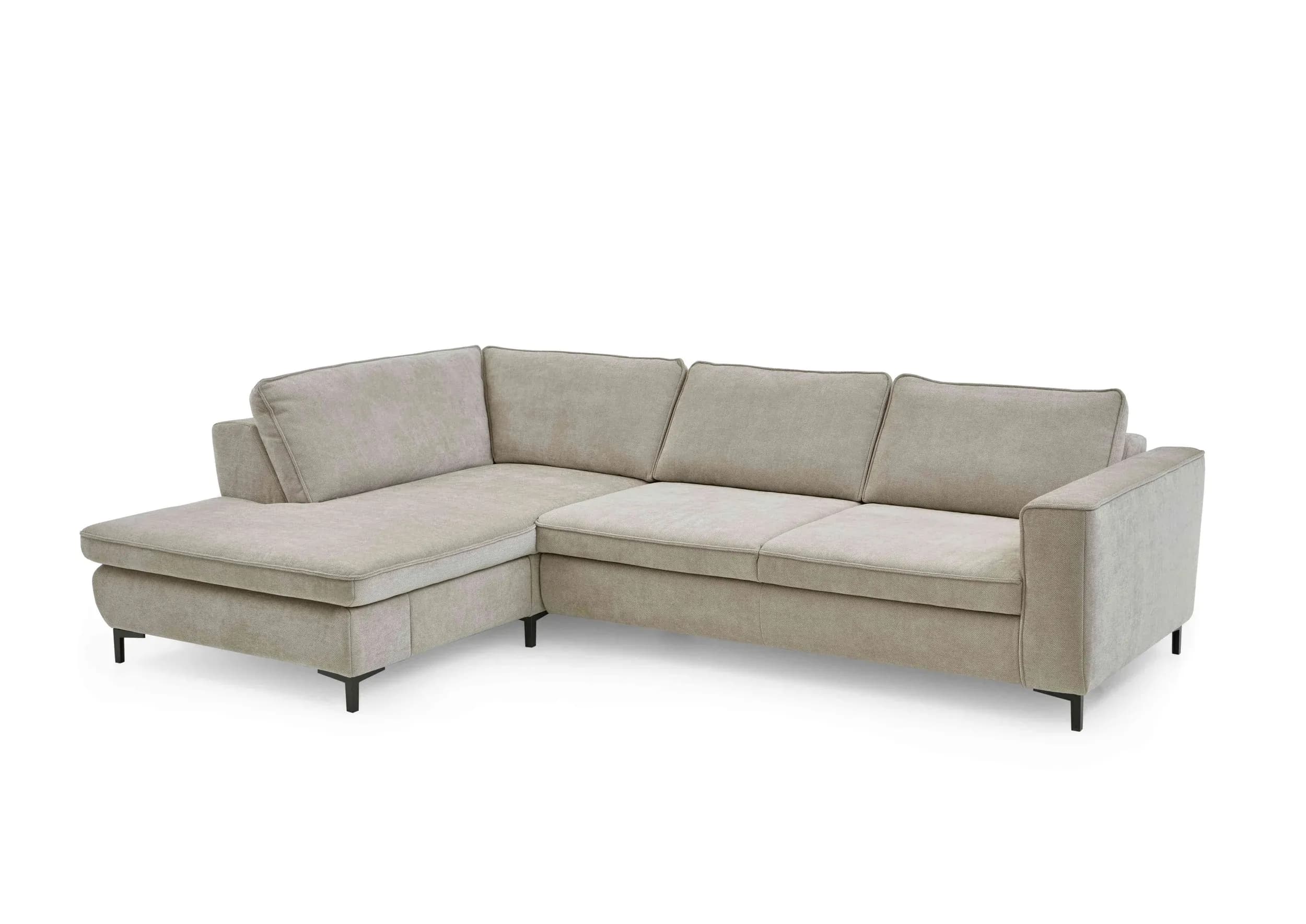 Ecksofa - Ecke links mit 3-Sitzer, Stoff, Sand