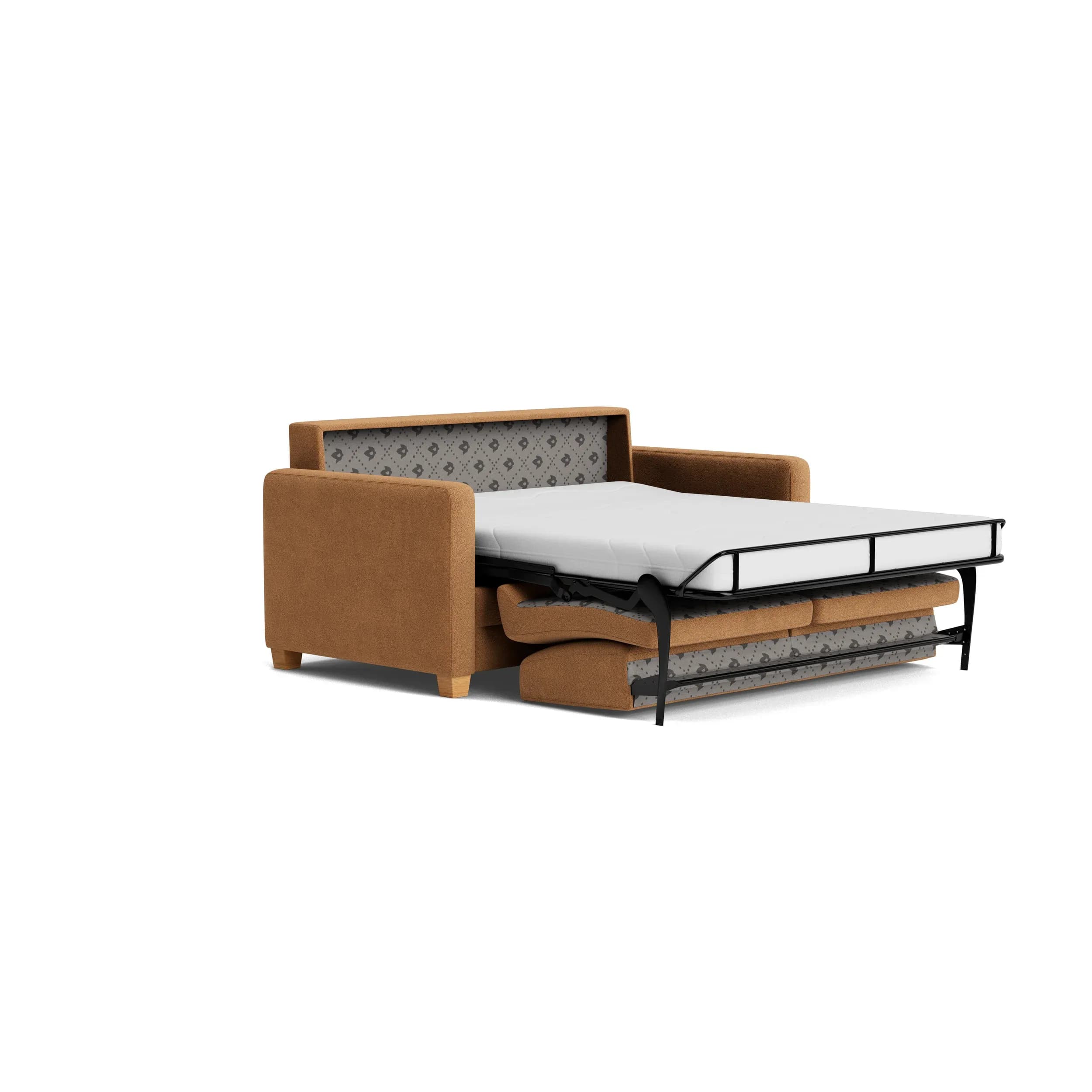 Sofa Lakeville 1 - inkl. Schlaffunktion, Gestell schwarz, Stoff, Senfgelb