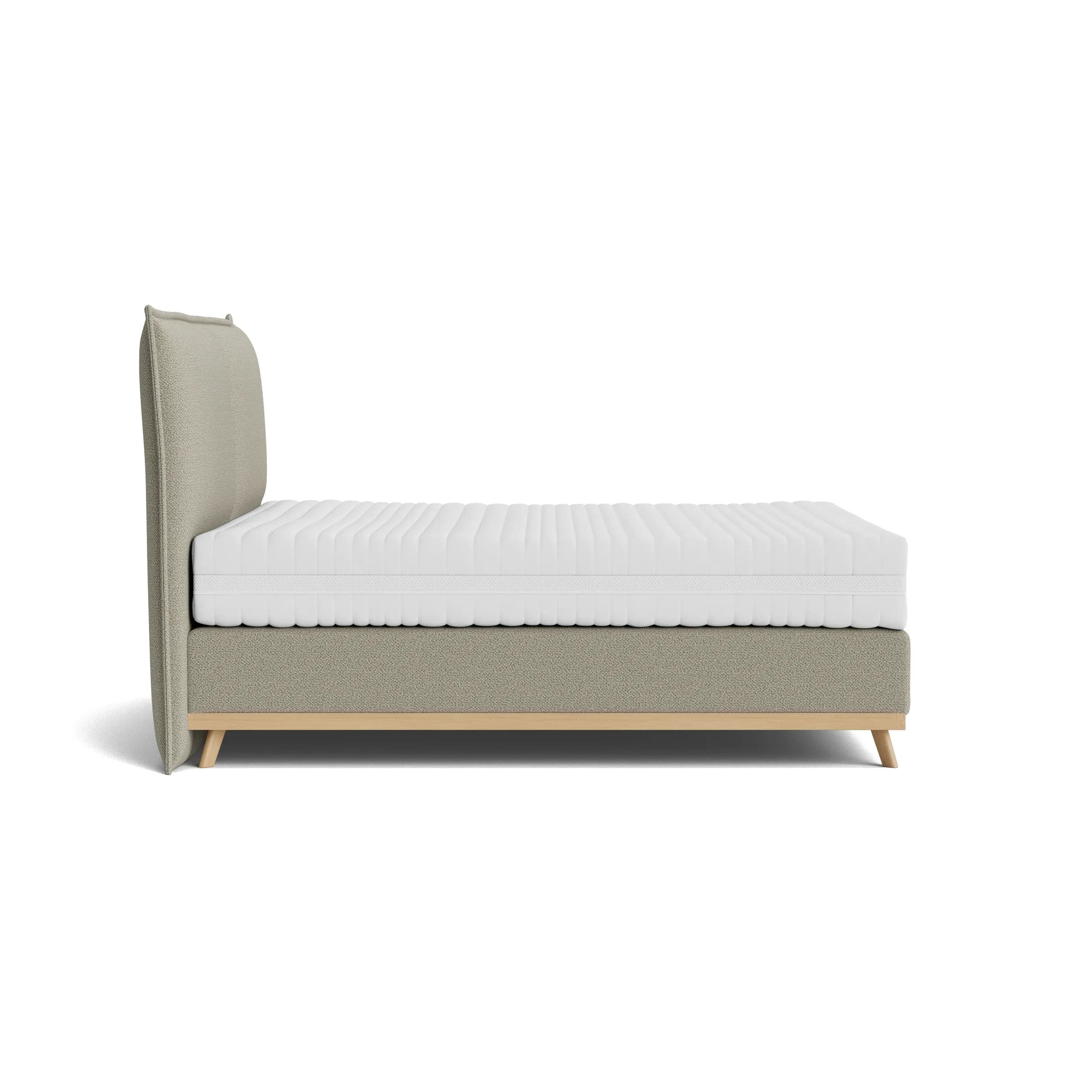 Boxspringbett Soria - Liegefläche ca. 180x200 cm, Stoff, Graubeige
